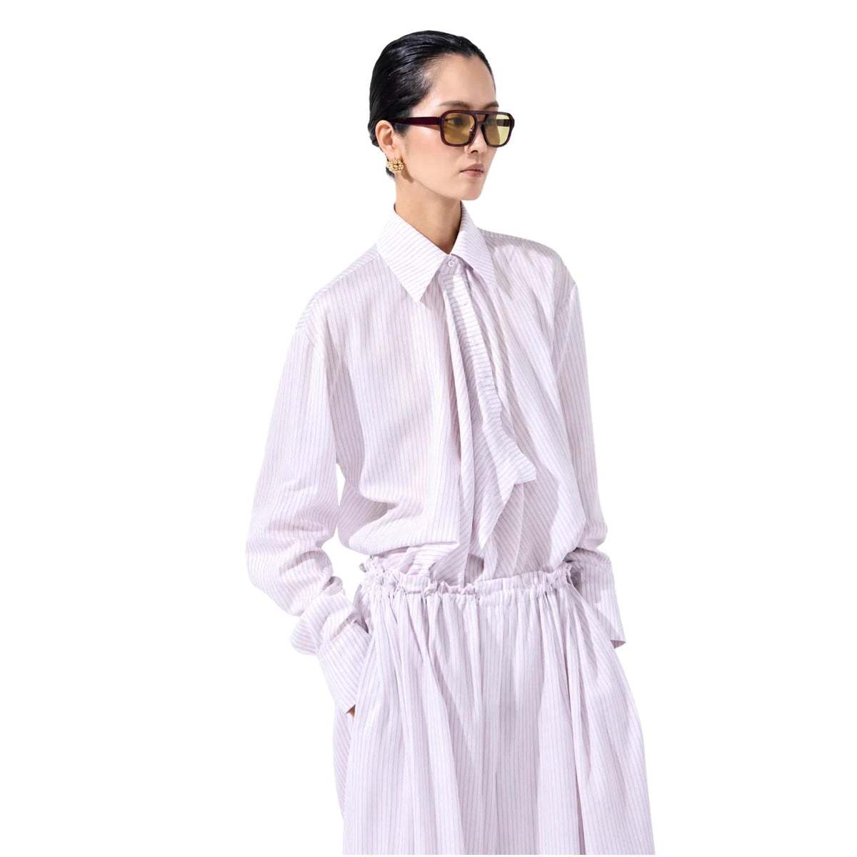 STRIPED TWO-PIECE FLOW SET تعيين (SHIRT & PANTS) “CHEONGGYECHEON”