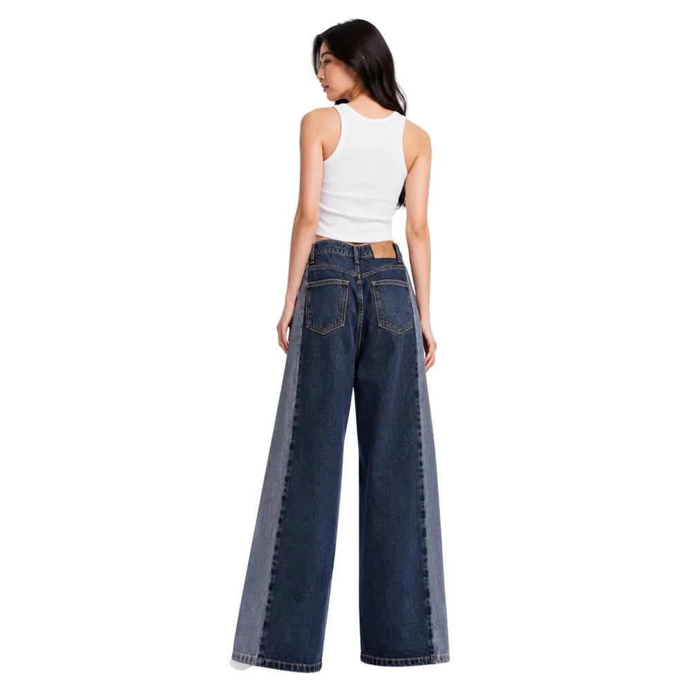 ADJUSTABLE TAB-WAIST WIDE-LEG TROUSERS DXBS6736