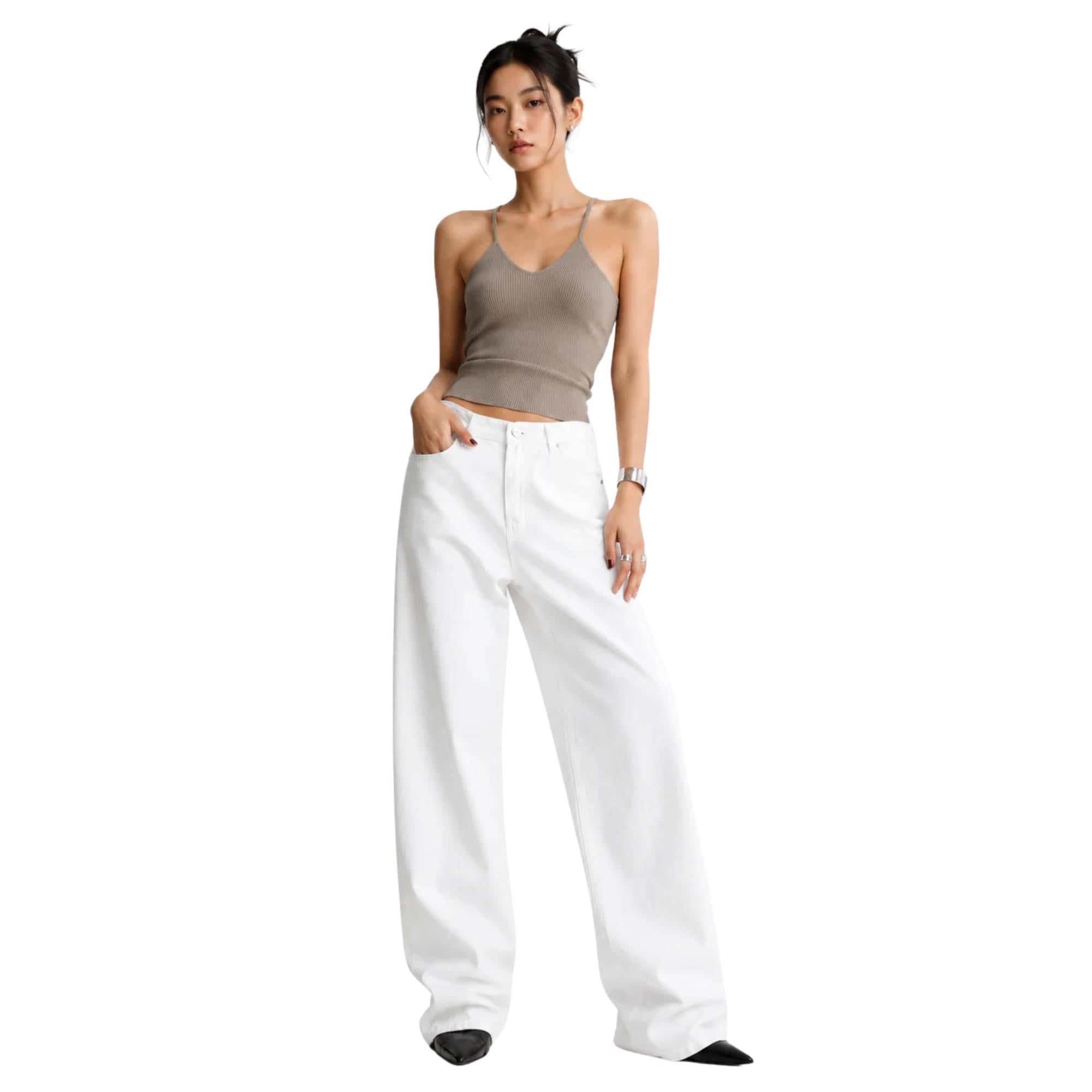 K-FASHION WHITE DENIM TROUSERS (بنطلون) “GAROSU-GIL”