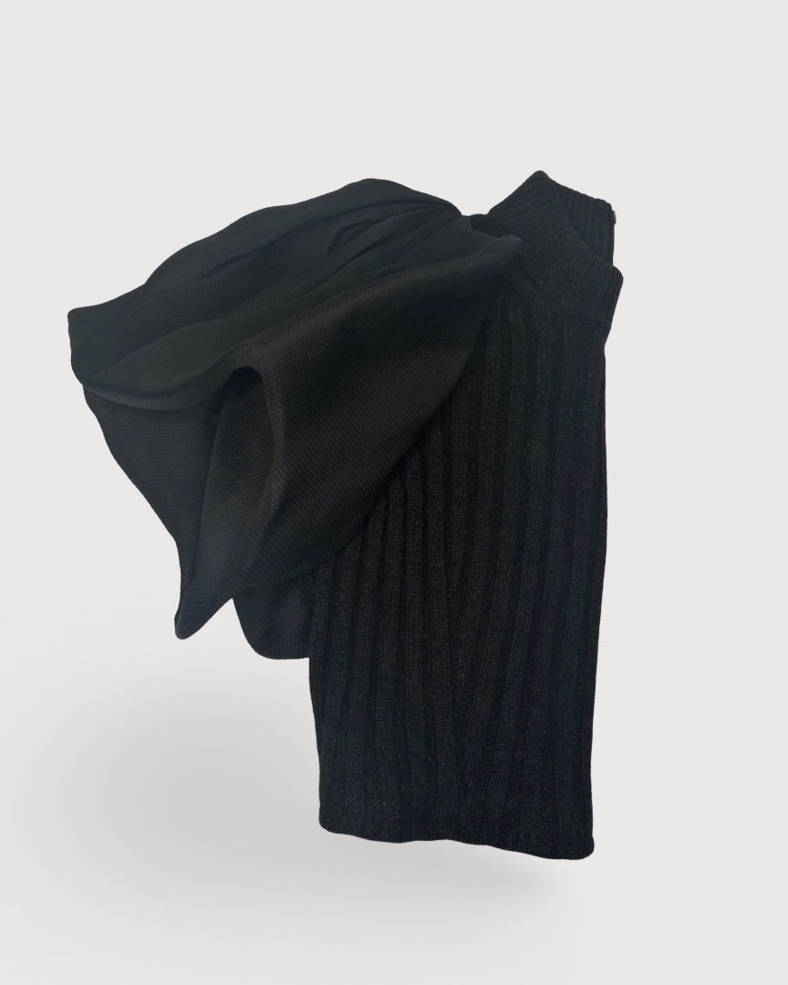 Lanvin Lanvin S/S Mesh Puff Sleeve Knit Jumper Black S/M