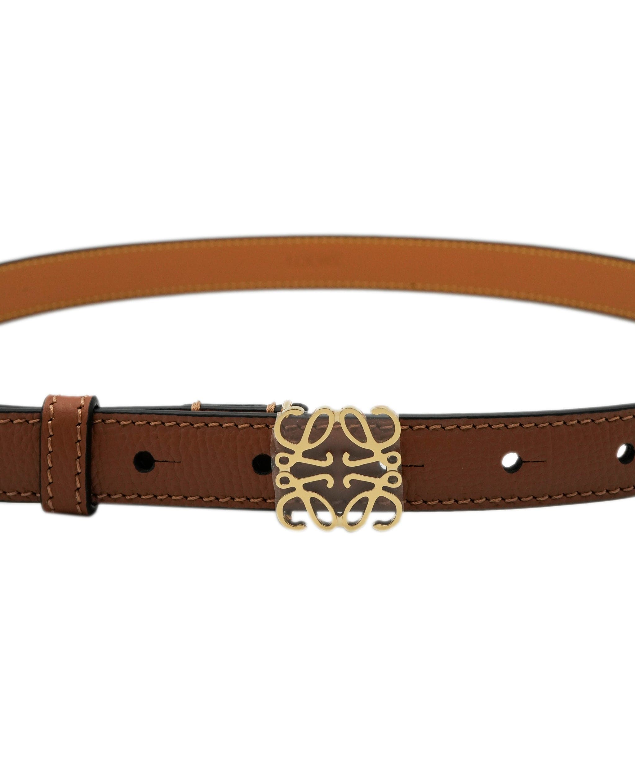 Loewe Loewe Anagram logo grained leather belt tan Size 75 cm ASL9993