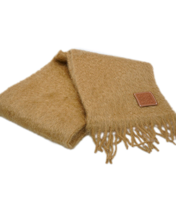 Loewe Loewe Anagram-patch fringed mohair-blend scarf ASL9637
