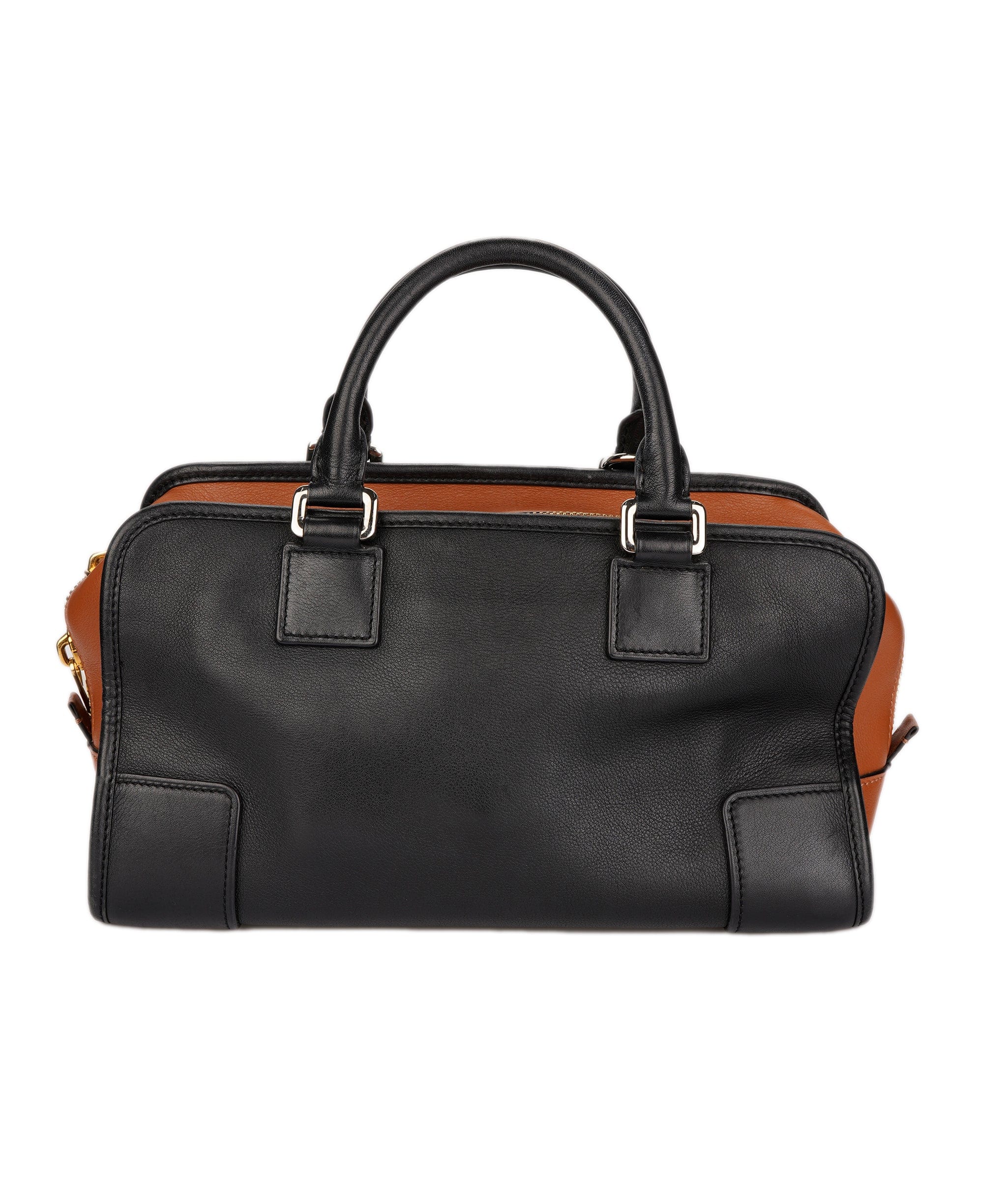 Loewe LOEWE Amazona 28 Multiplication Hand Bag Leather 2way Black Brown Auth 71072A DXBV0067