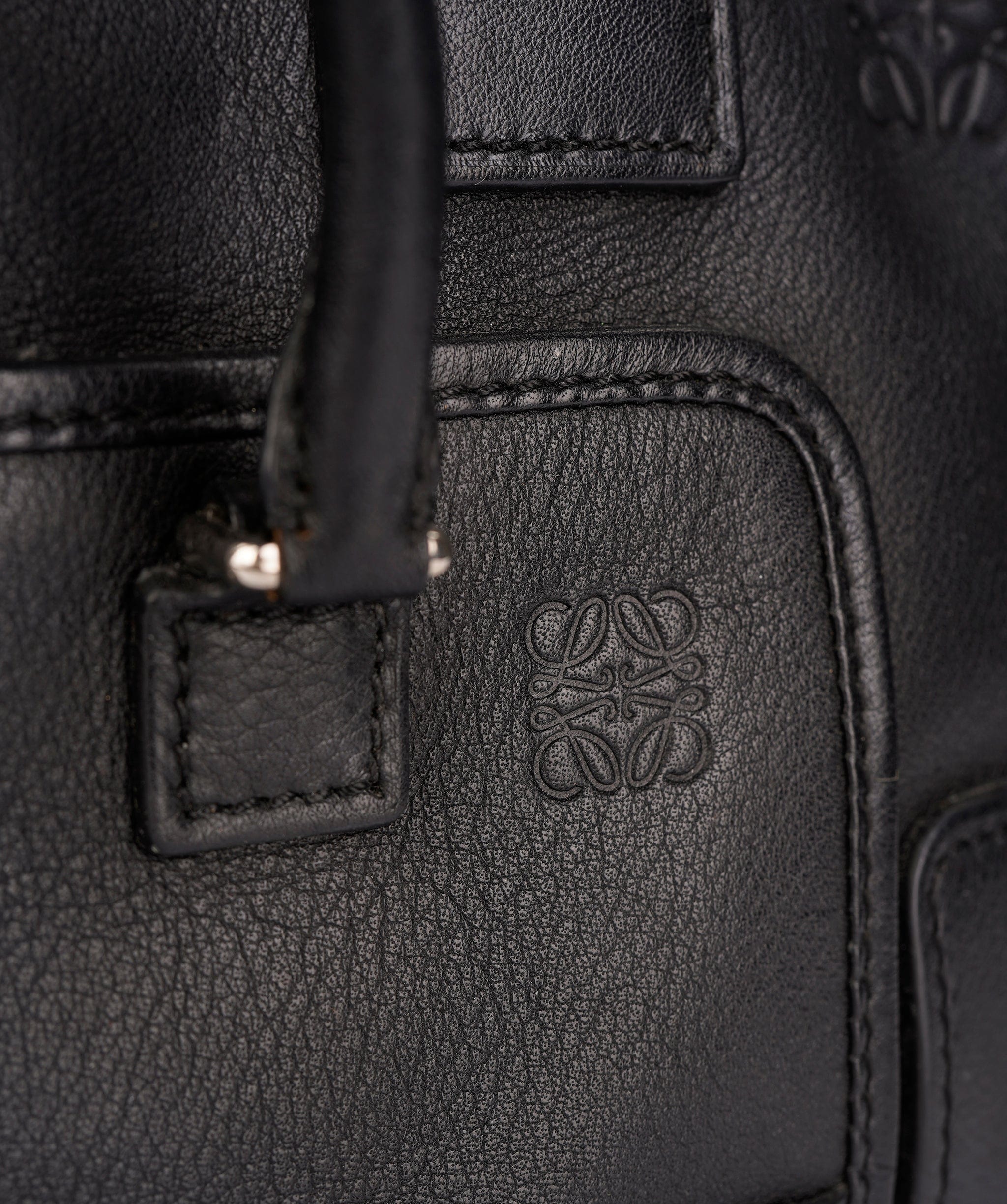 LOEWE Amazona 28 Multiplication Hand Bag Leather 2way Black Brown