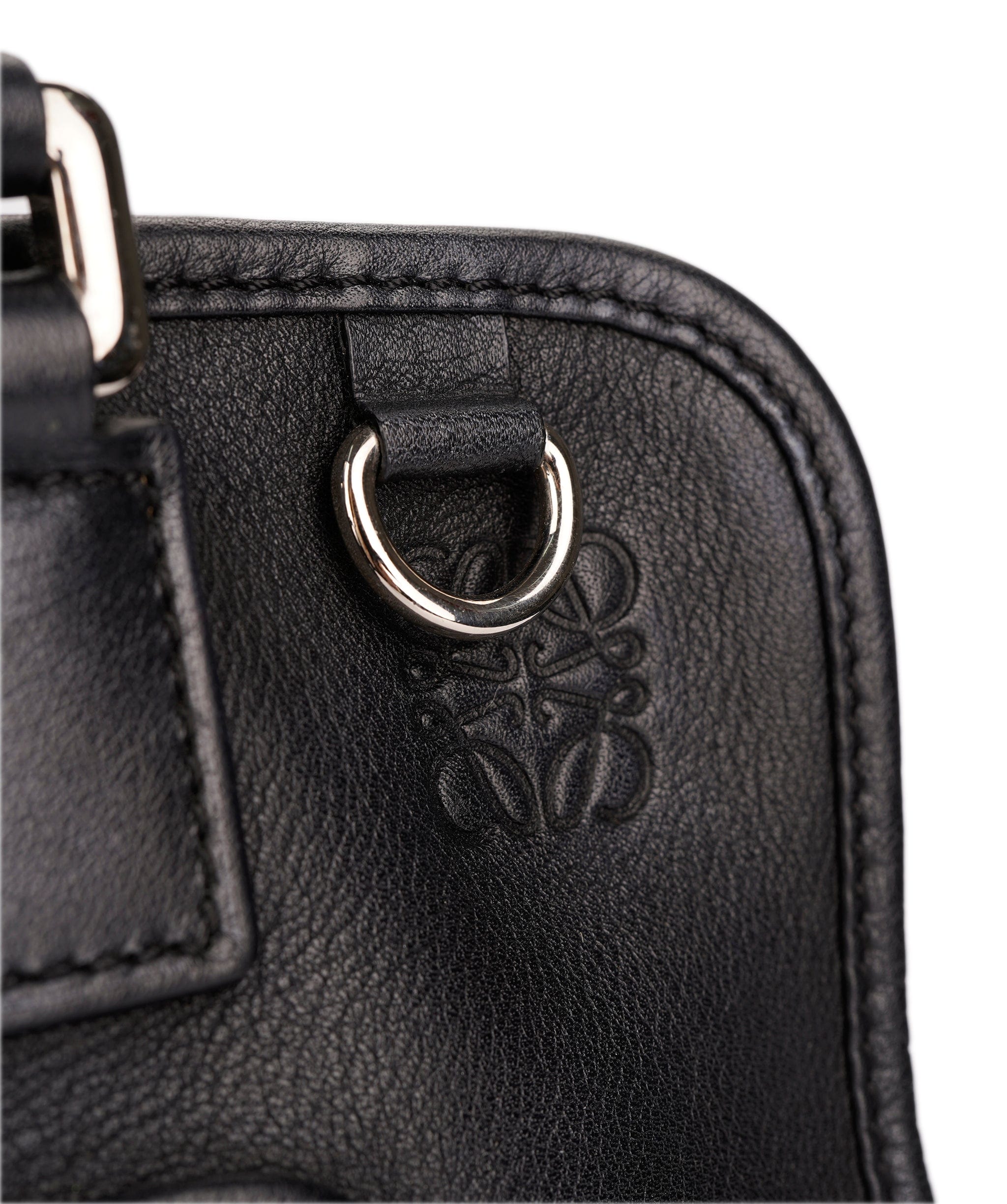 Loewe LOEWE Amazona 28 Multiplication Hand Bag Leather 2way Black Brown Auth 71072A DXBV0067