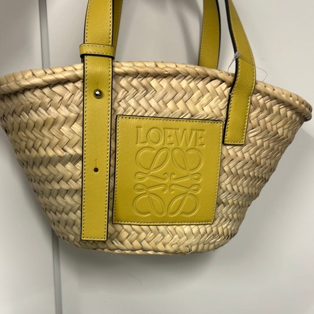 LOEWE LOEWE Basket Bag Raffia×Leather Yellow×Natural B0404P7T8E