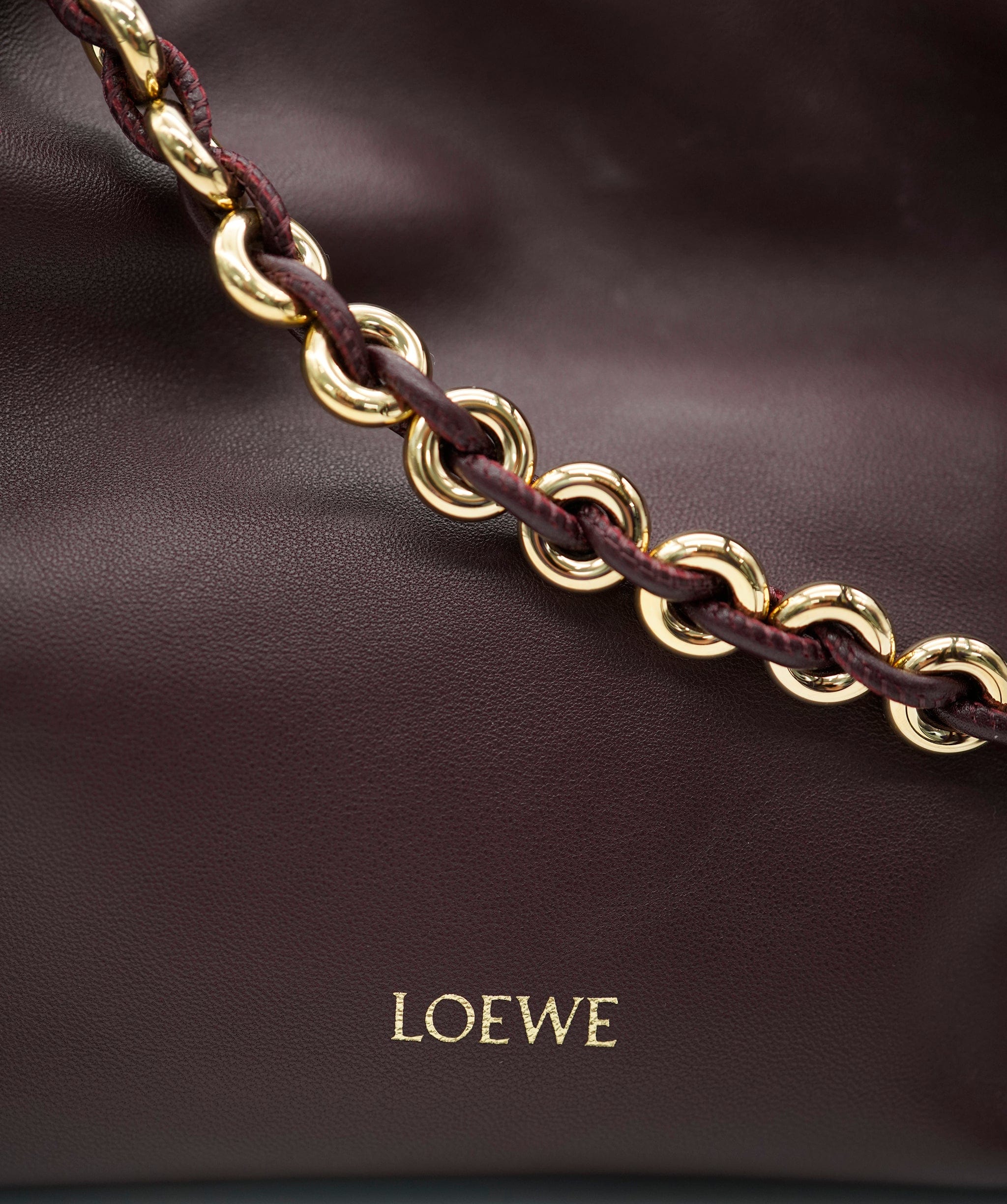 Loewe Loewe Burgundy Nappa Lambskin Medium Flamenco Bag ALL0832