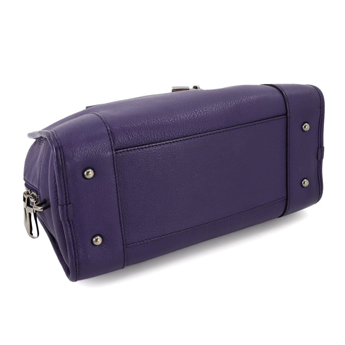 LOEWE LOEWE Amazona 28 Hand Bag Leather Purple Anagram Purse 90293479