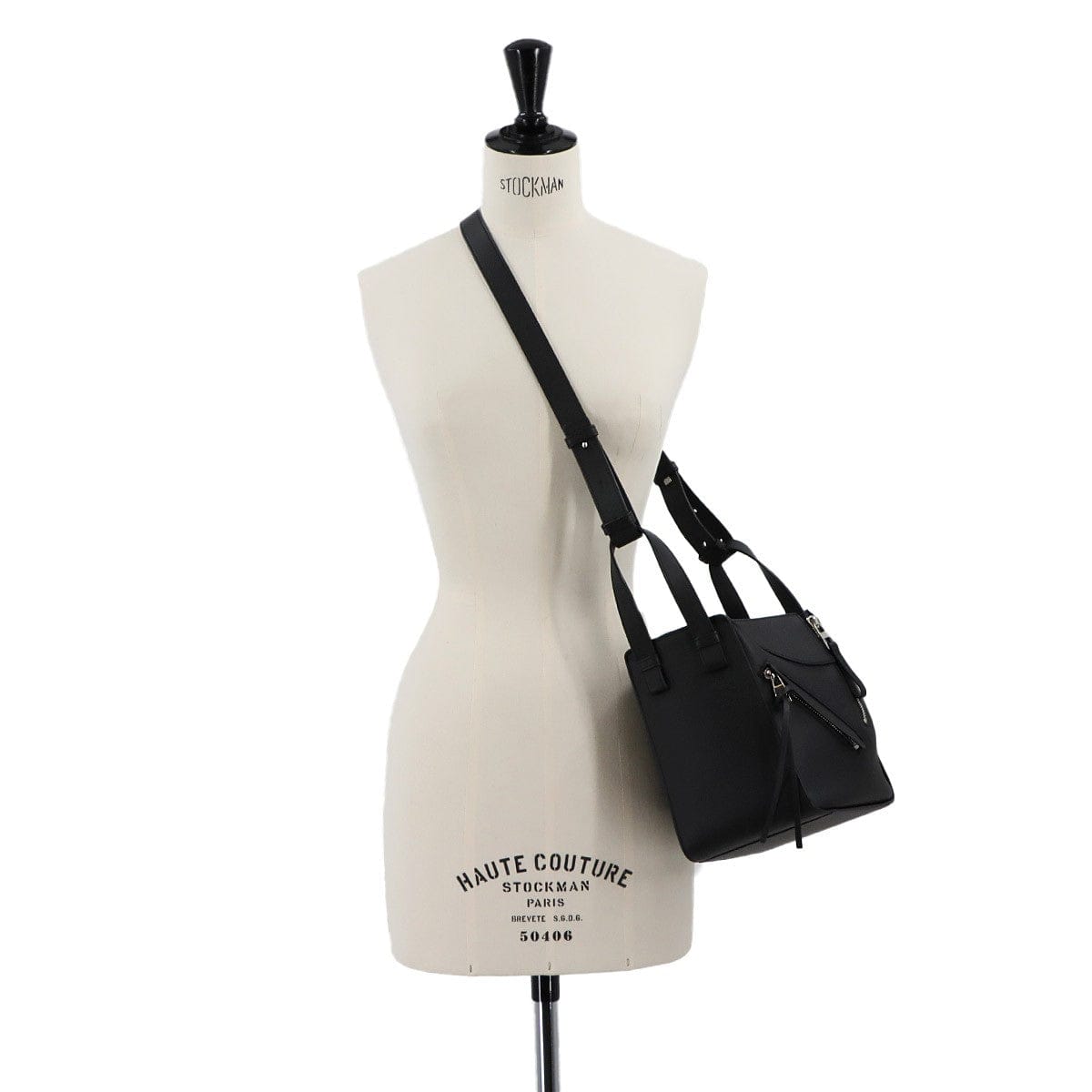 LOEWE LOEWE Compact Hammock 2way Hand Shoulder Bag Leather Black 90303724