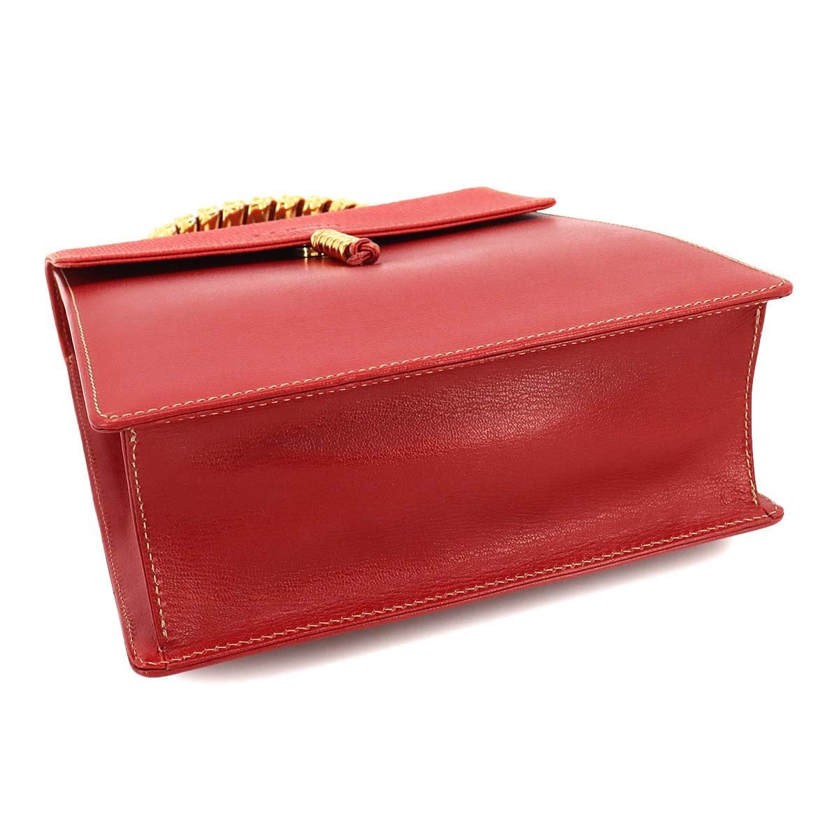 LOEWE LOEWE Velazquez 2way Hand Shoulder Bag Leather Red Twist Purse 90258424