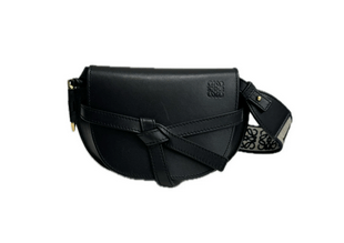 Loewe Loewe Mini Gate Dual bag in Soft Calfskin and Jacquard Black Bag