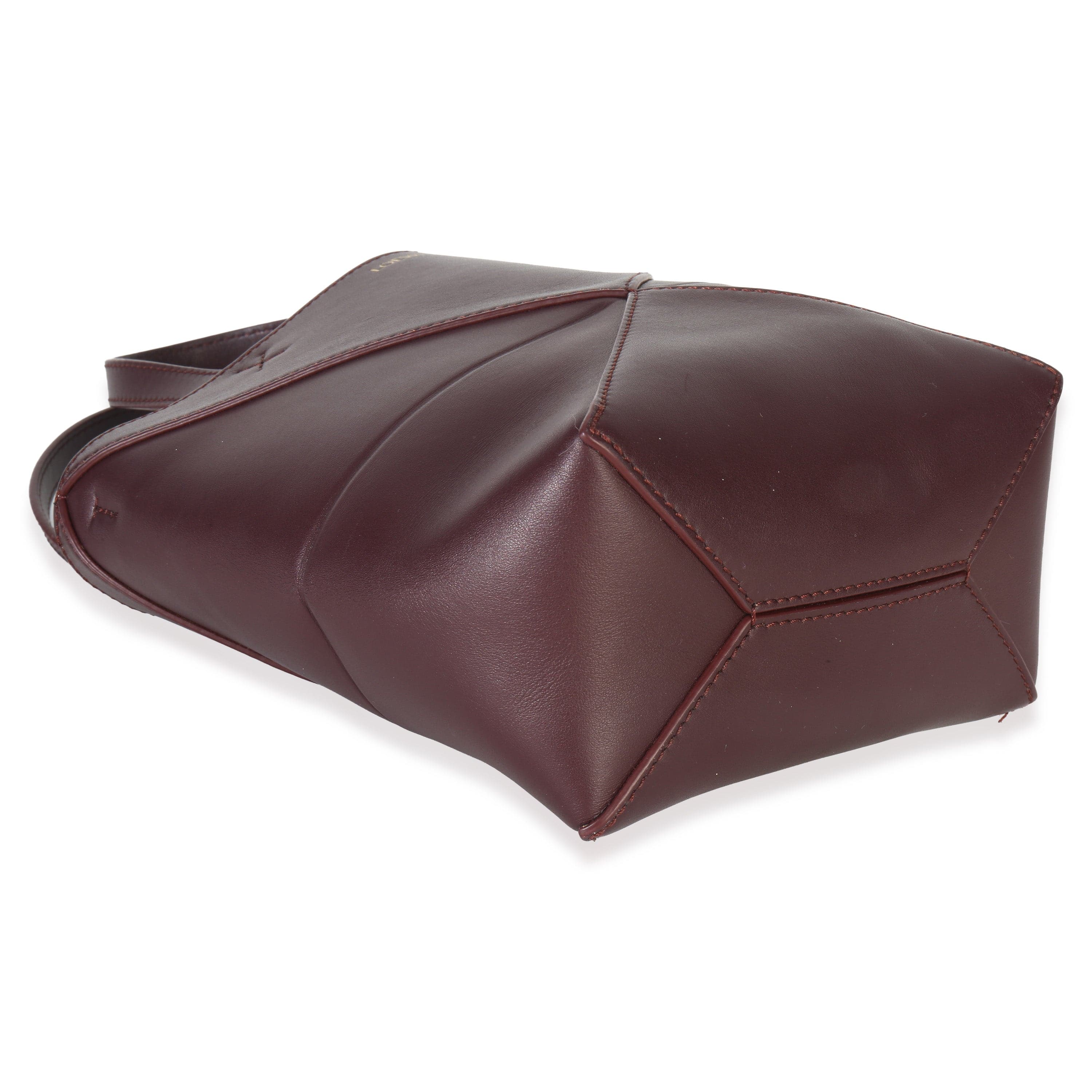 Loewe Burgundy Calfskin Mini Puzzle Fold Tote