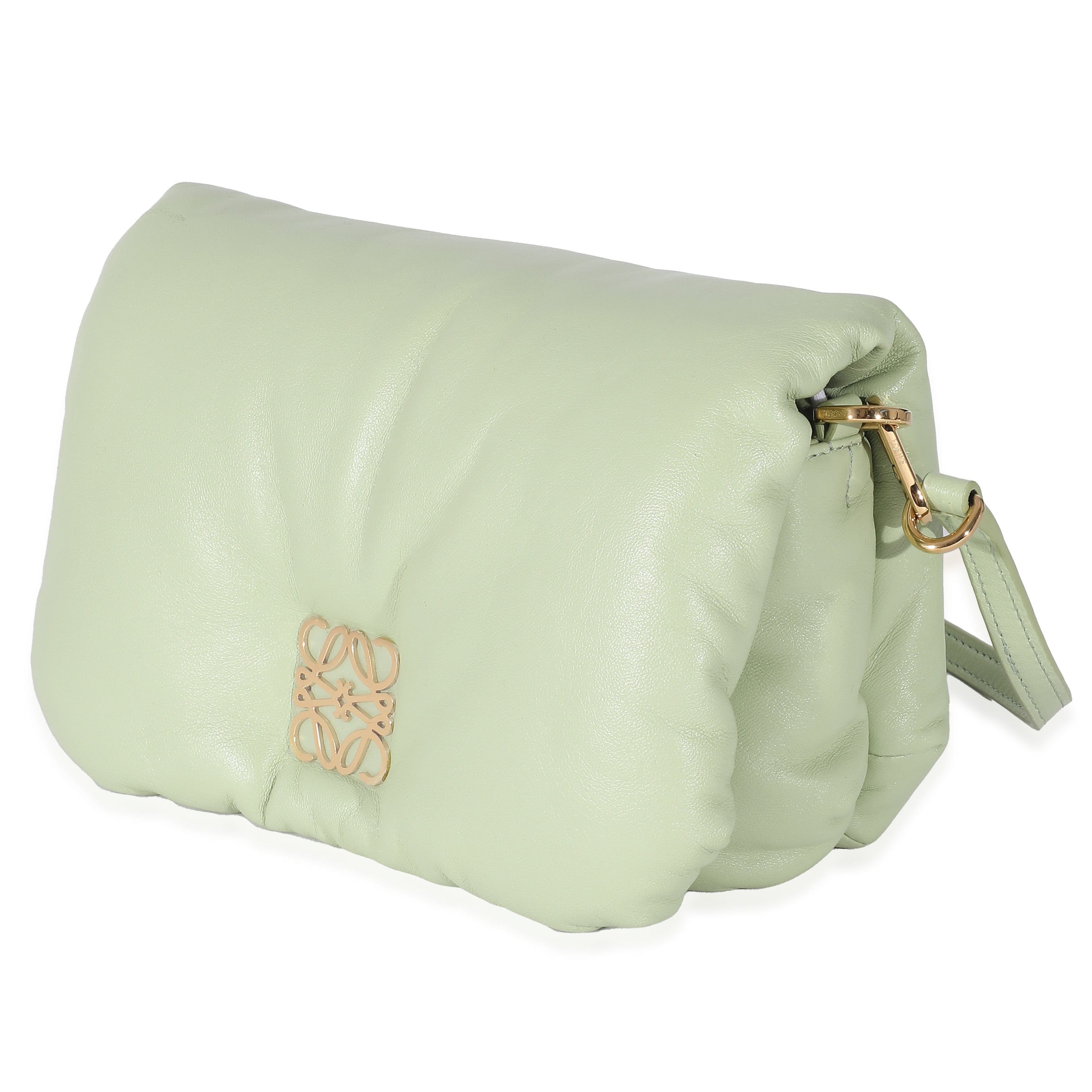 Loewe Loewe Shiny Nappa Lambskin Pale Green Mini Puffer Goya Bag
