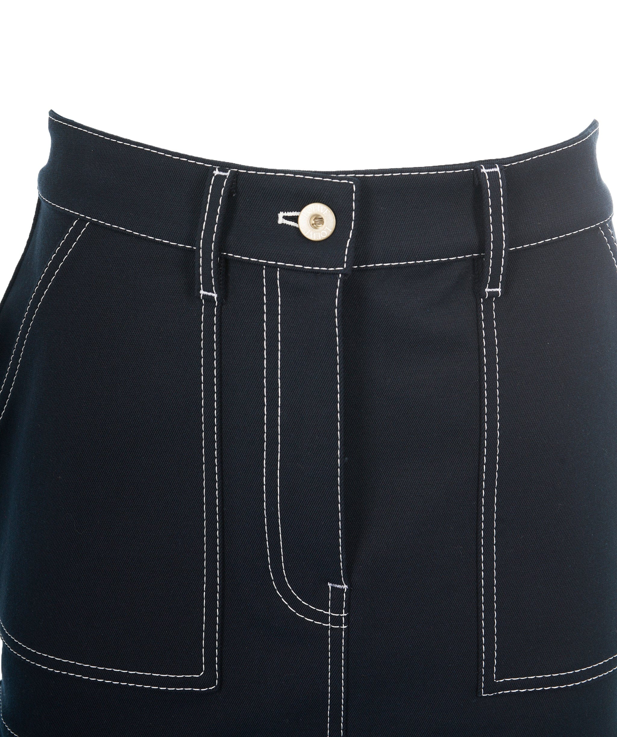 Loewe Loewe Anagram Denim Mini Skirt Navy ALL0819