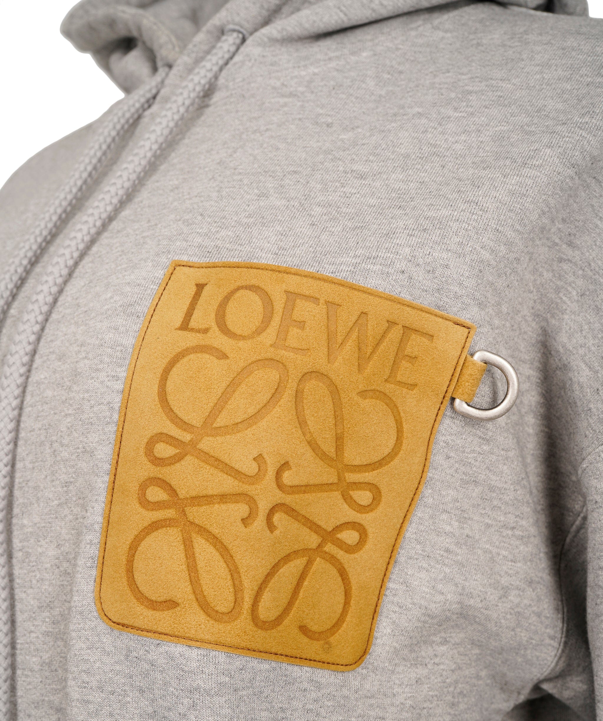 Loewe Loewe Grey Logo Patch Anagram Hoodie  ALC2011