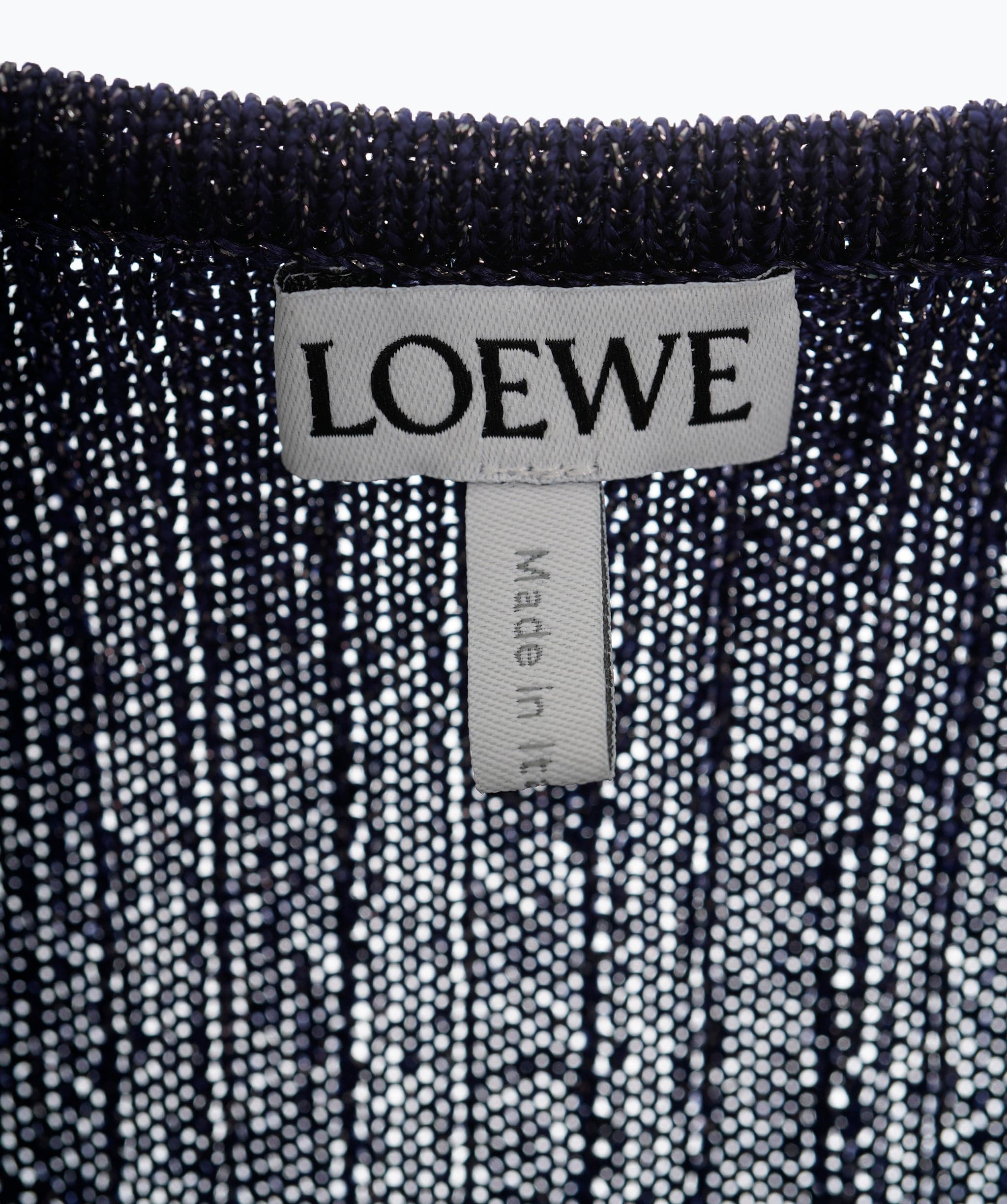 Loewe Loewe Navy Lurex Anagram Ribbed Tank Dress Large AKL0007