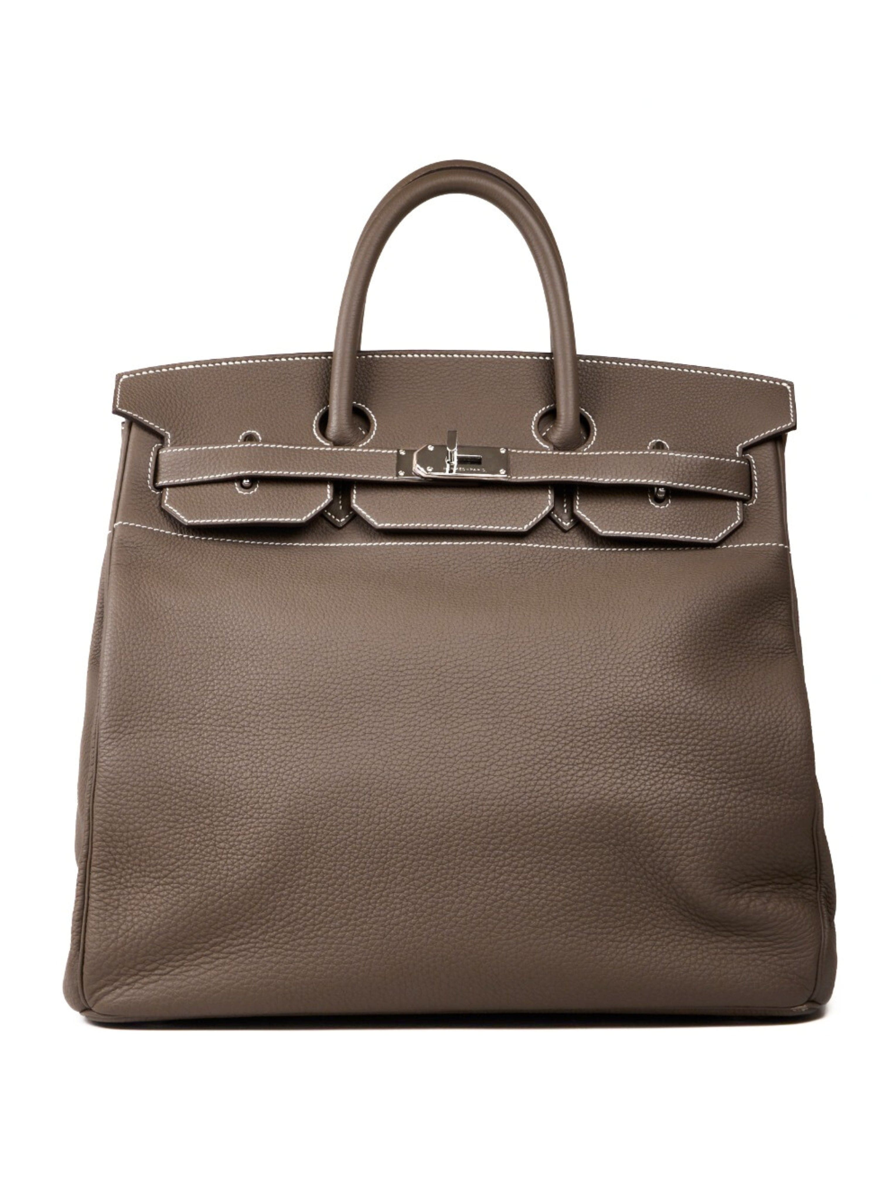 Loro Piana PRELOVED HERMÈS 40CM HAC ETOUPE Togo Leather with Palladium Hardware