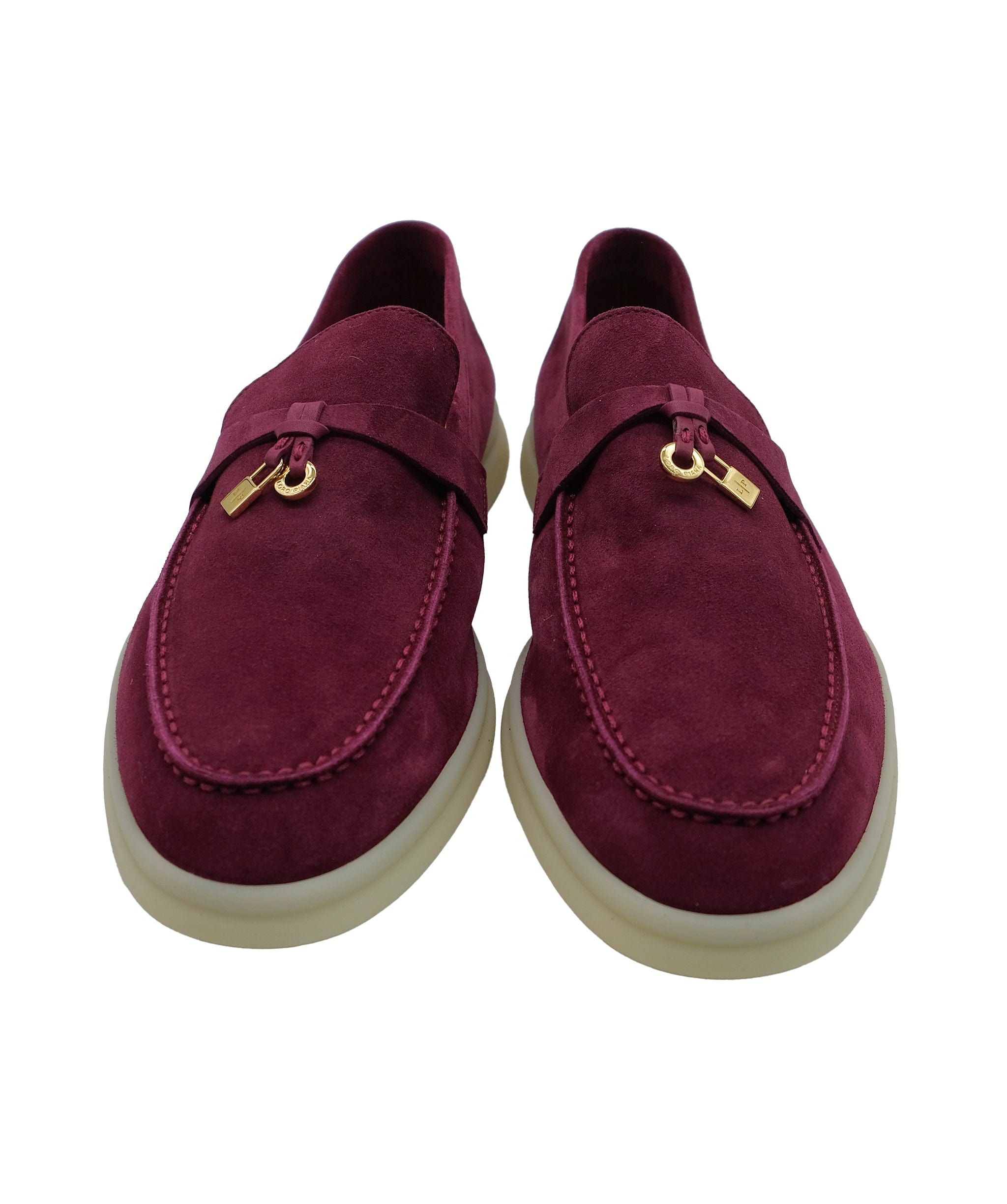 Loro Piana Loro Piana Summer Charms Burgundy Suede 40.5 REC1532