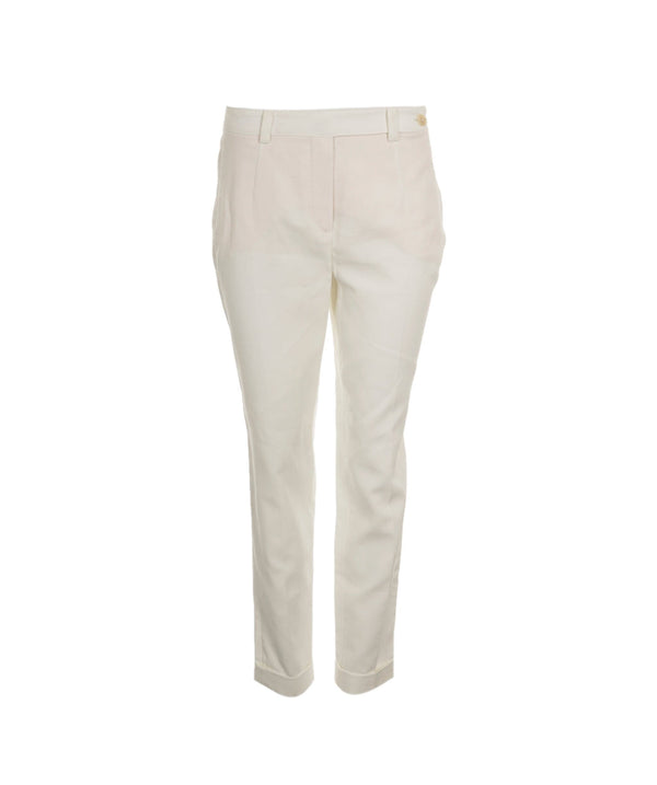 Loro Piana Loro Piana white tailored fold hem trousers  ASL8492