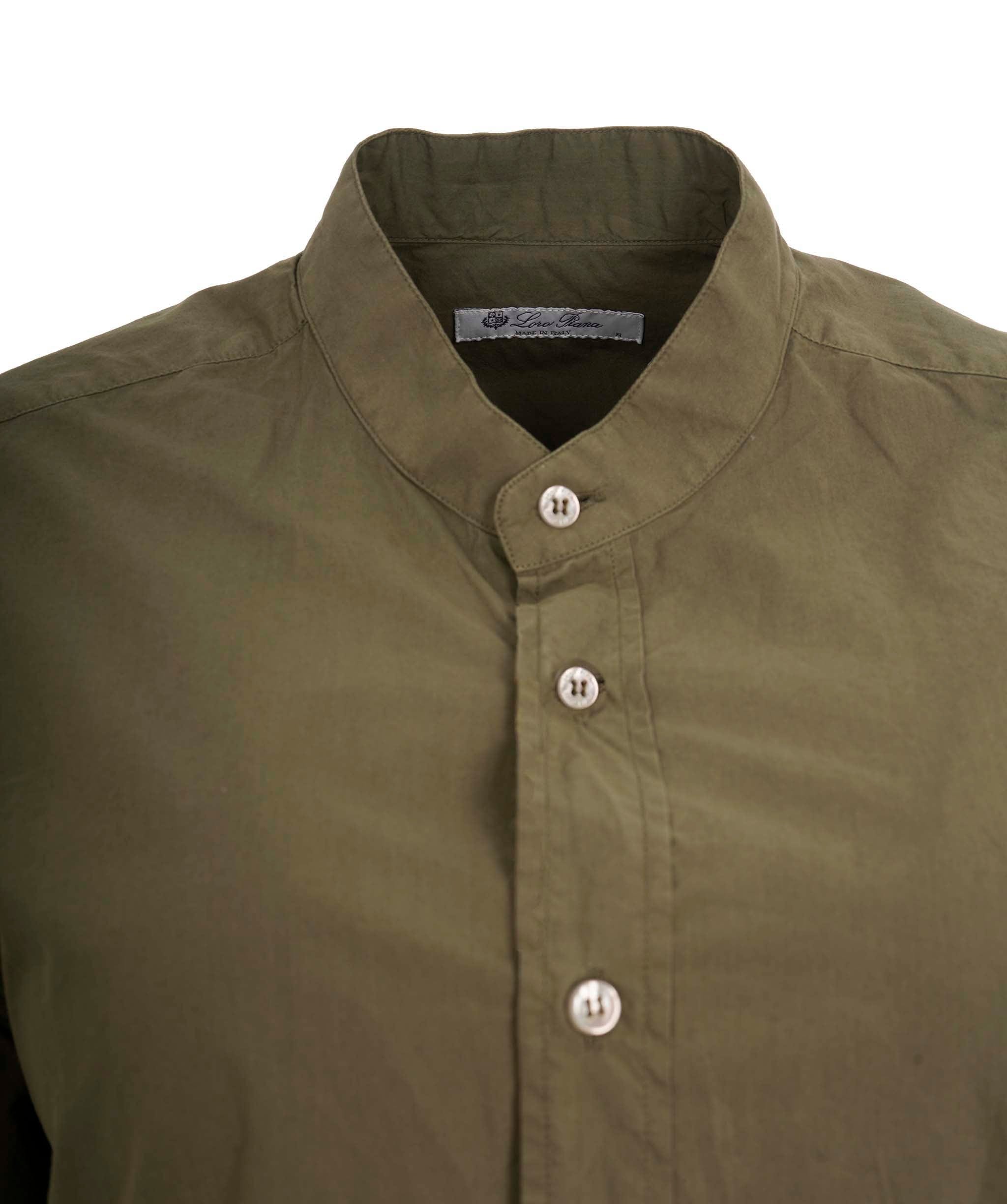 Loro Piana Loro Piana Alvin Plain Cotton Khaki Shirt Size Small  AGC2170