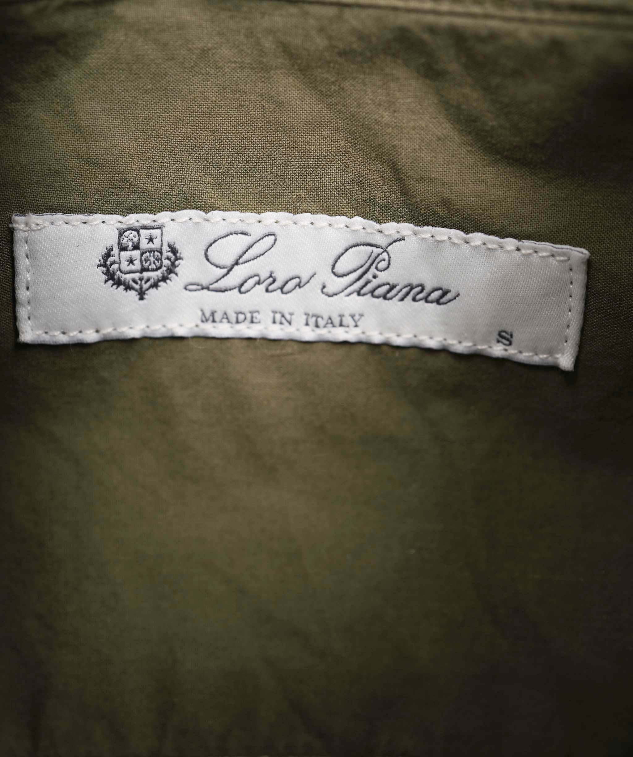 Loro Piana Loro Piana Alvin Plain Cotton Khaki Shirt Size Small  AGC2170