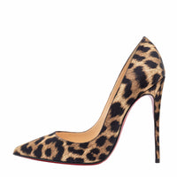Christian Louboutin Satin Leopard Print So Kate 120mm Pumps 35.5 SYCH061