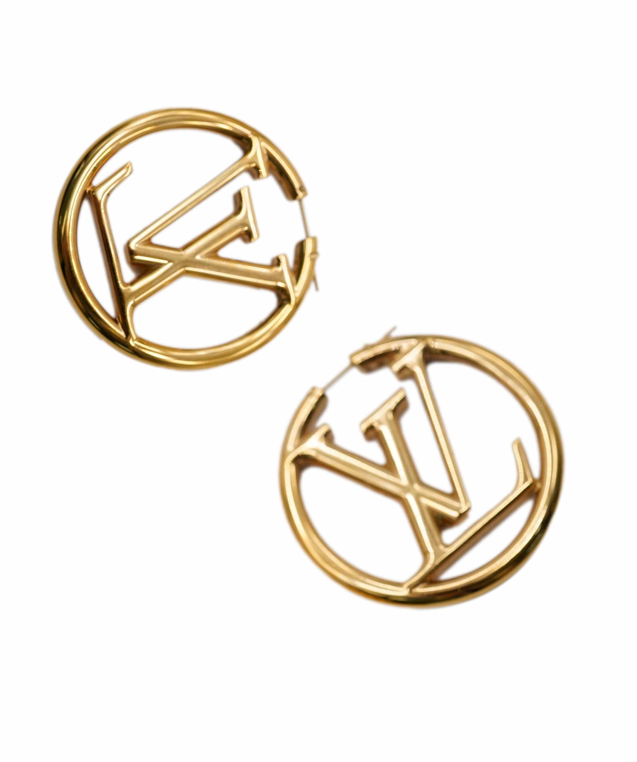 Louis Vuitton Louis Vuitton Gold LV Hoop Earrings ALL0427