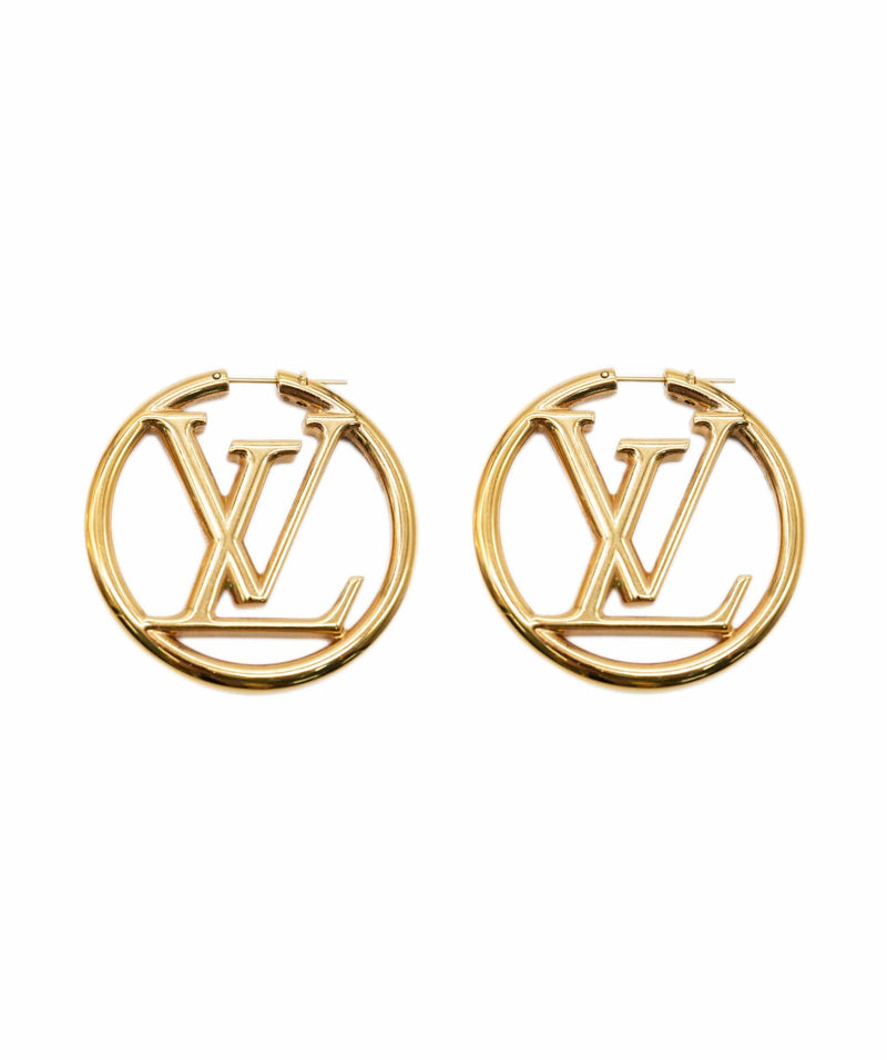 Buy Pre Loved Louis Vuitton Gold LV Hoop Earrings ALL0427 Products