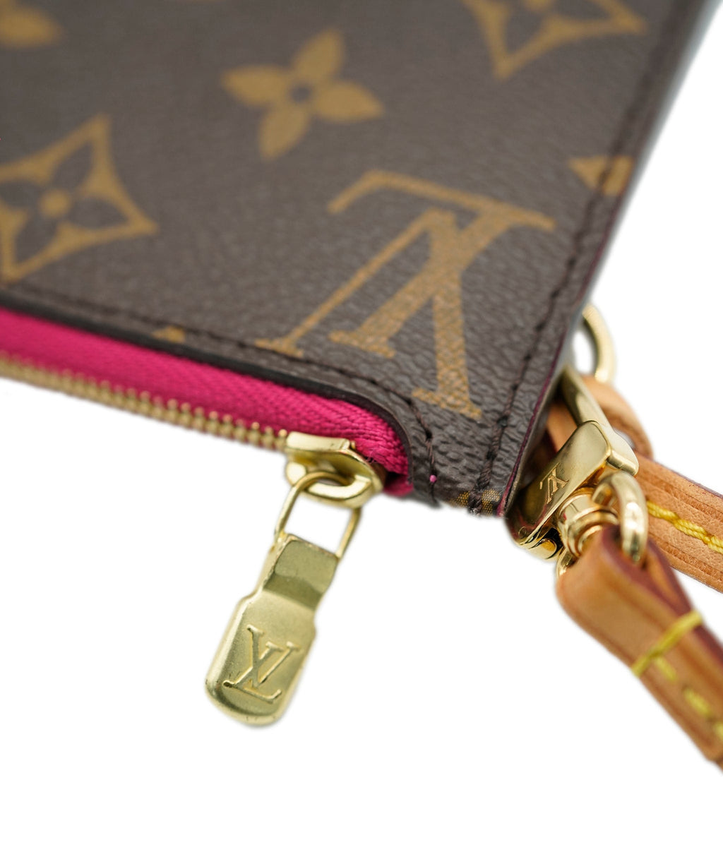 Authentic Louis Vuitton monogram canvas pouch wristlet mini bag