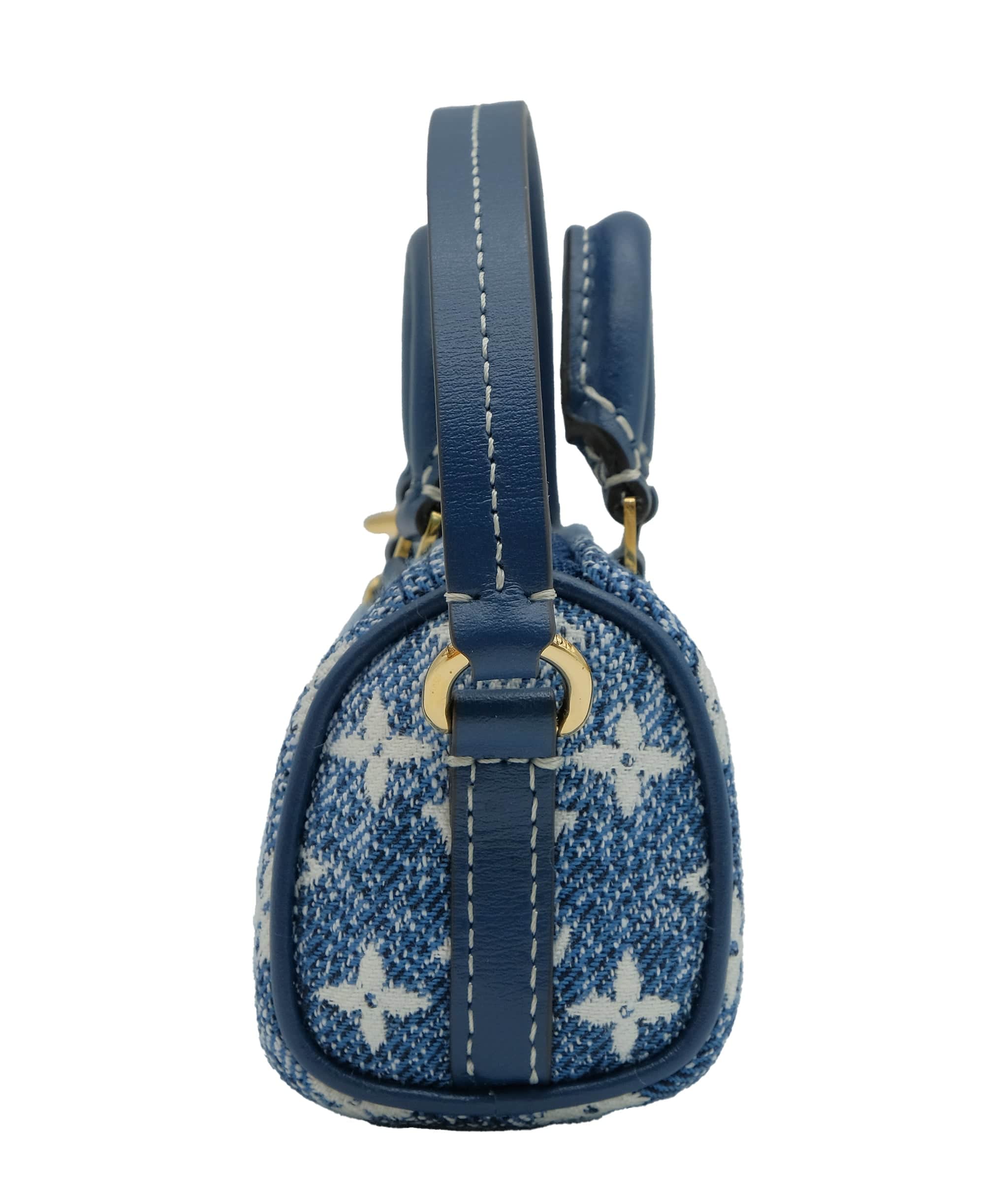 Louis Vuitton Micro Speedy Denim Bag Charm REC1527
