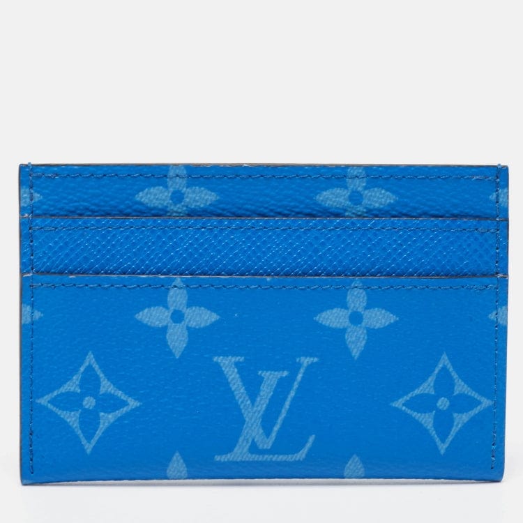 Louis Vuitton Louis Vuitton Agave Blue Monogram Canvas Porte Cartes Double Card Holder ASCLC2383