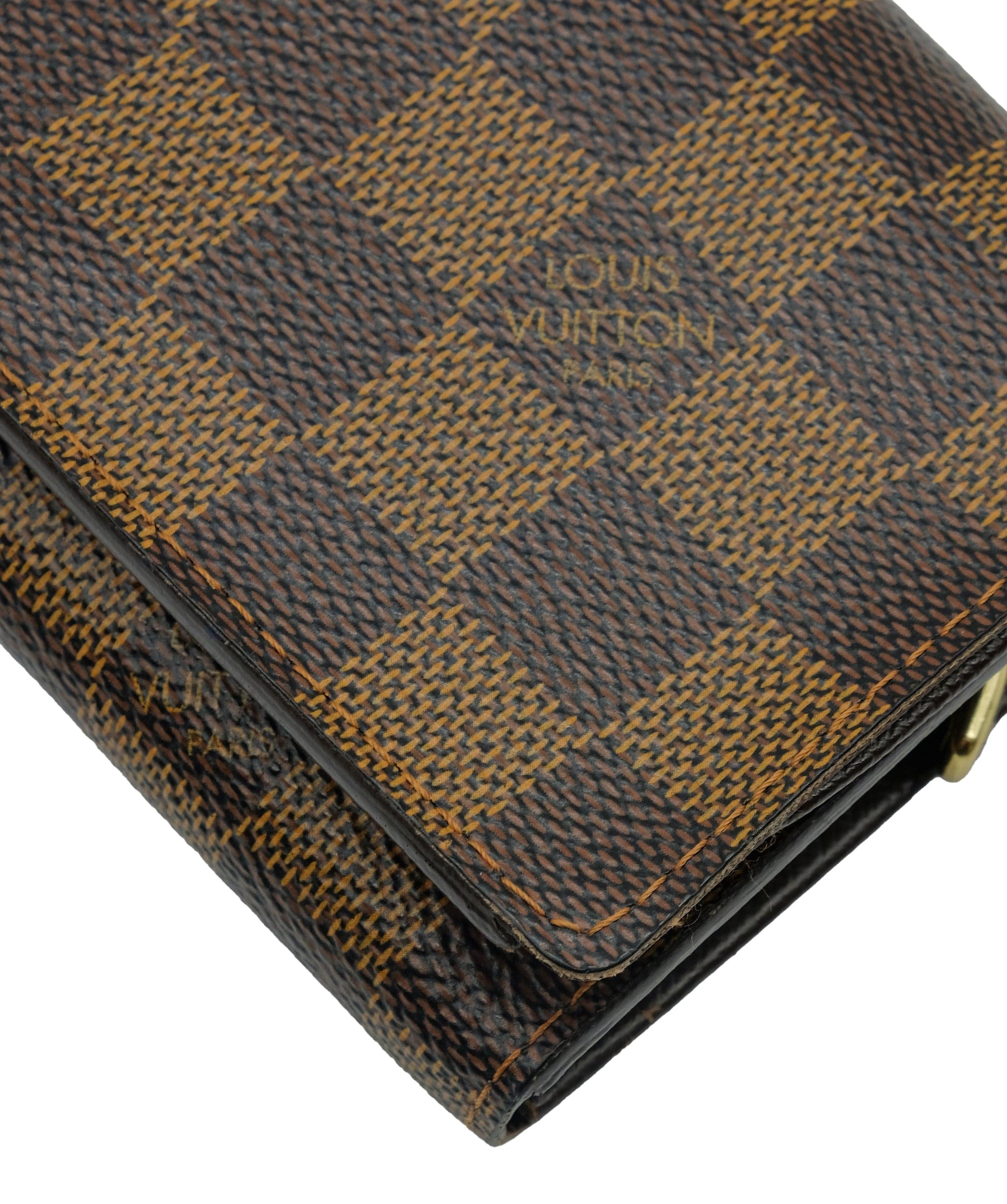 Louis Vuitton LOUIS VUITTON Damier Ebene PortefeuilleTresor Bifold Wallet N61736 Auth 35558 DXBS0388