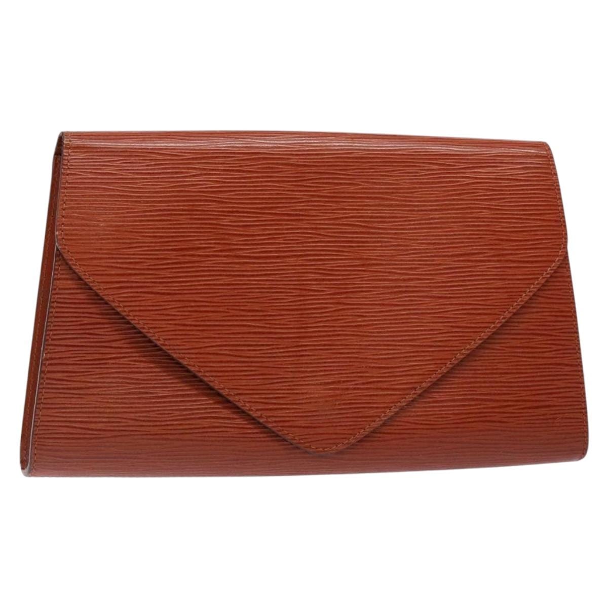 LOUIS VUITTON LOUIS VUITTON Epi Art Deco Clutch Bag Brown M52633 LV Auth ep10253