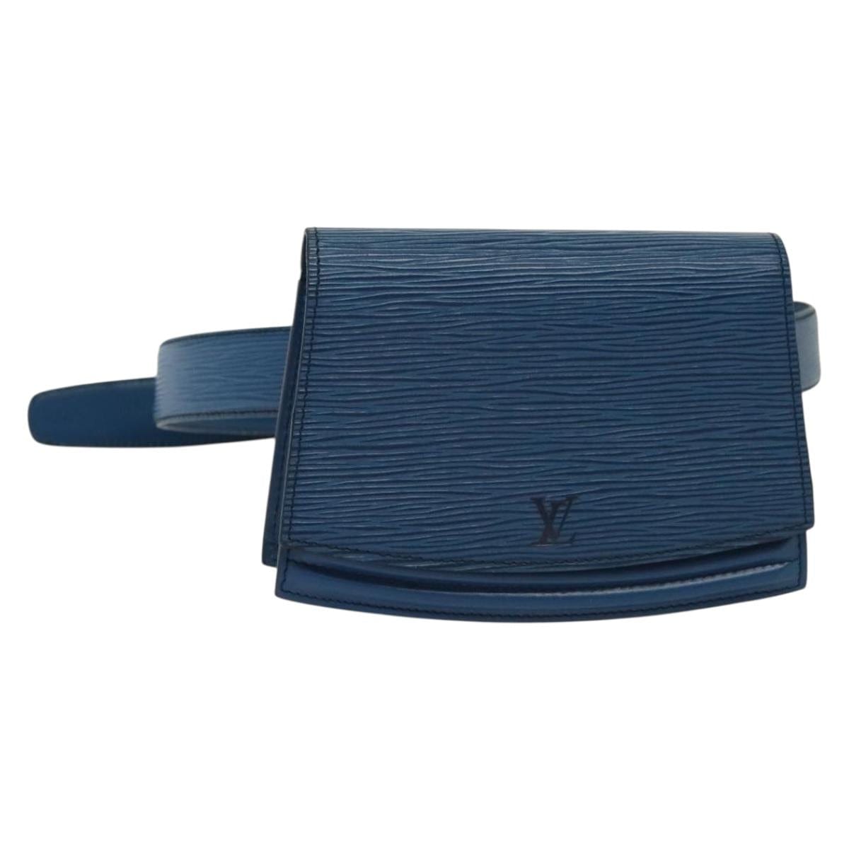 LOUIS VUITTON LOUIS VUITTON Epi Ceinture Tilsitt Pochette Pouch Blue M52605 LV Auth 139516
