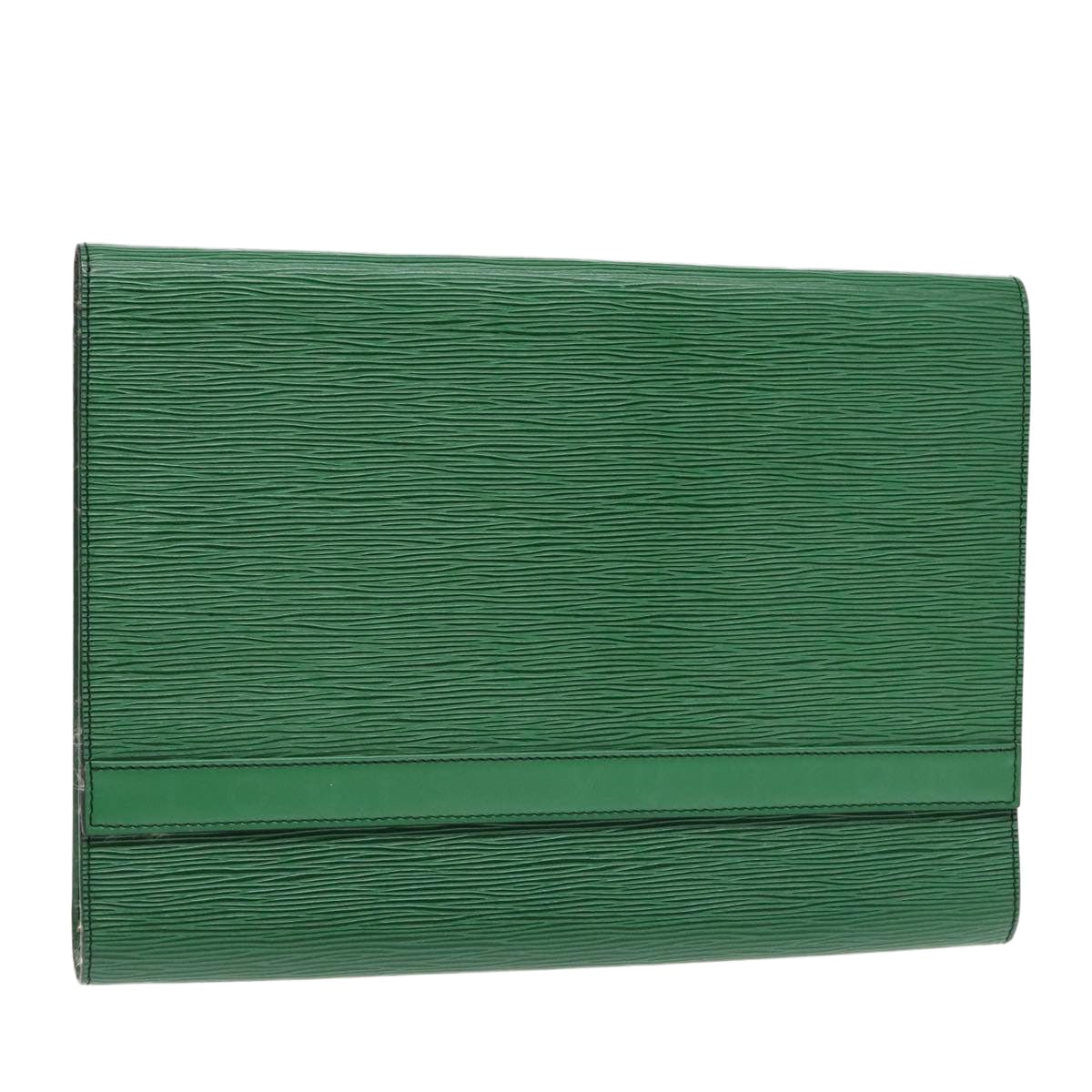 LOUIS VUITTON LOUIS VUITTON Epi Document Case Clutch Bag Green LV Auth 90149