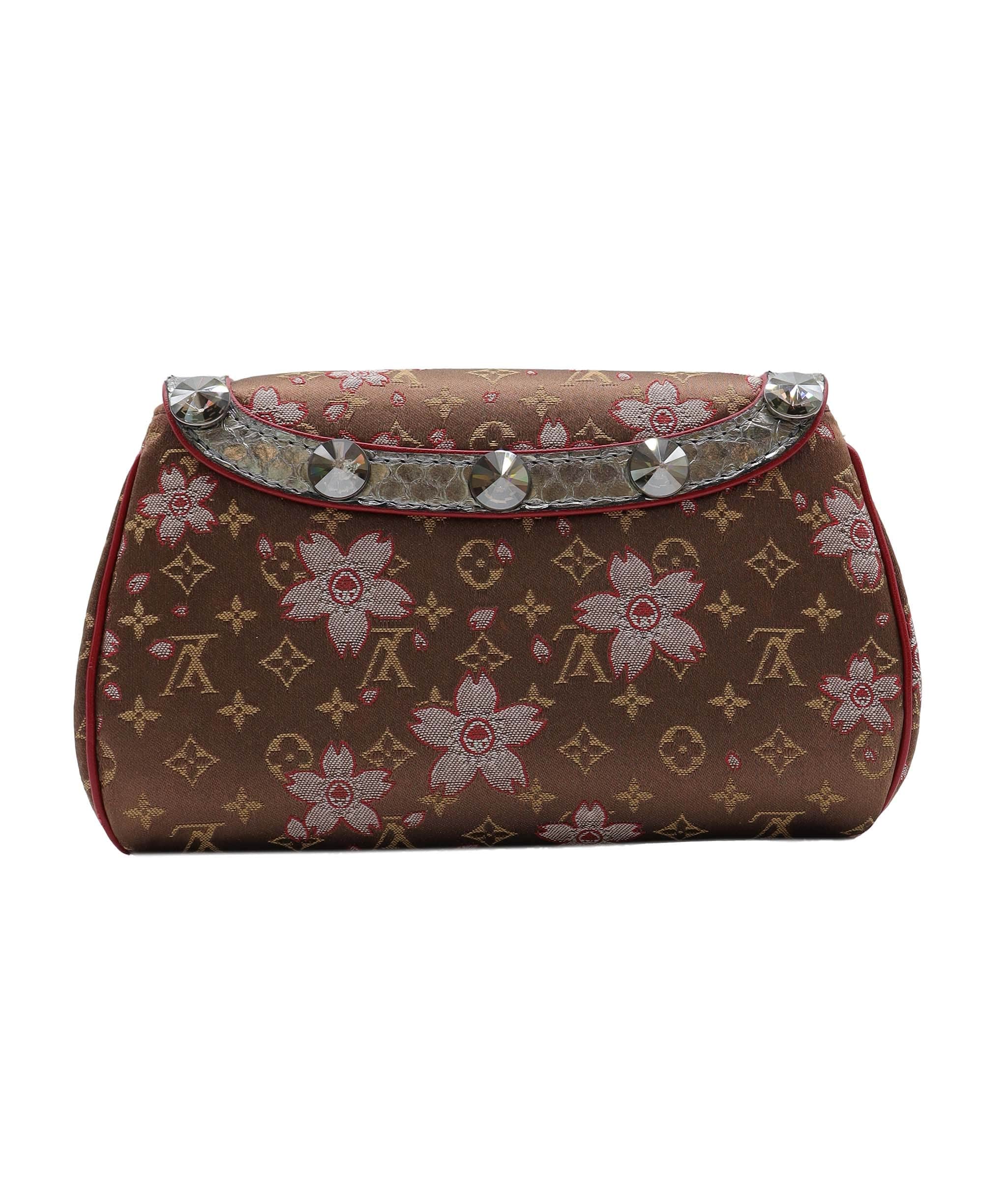 Louis Vuitton Louis Vuitton Monogram Cherry Blossom Satin Brown Griotte DXBS3700