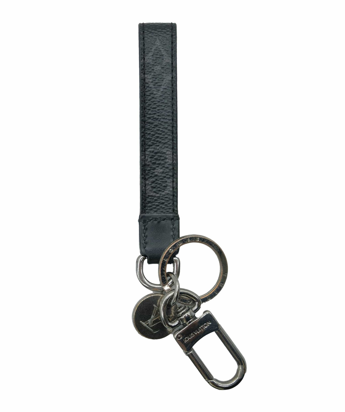 Porte Key Rounded LOUIS VUITTON Monogram Eclipse Porte ClesDragonne Key Holder M61950 Au ...