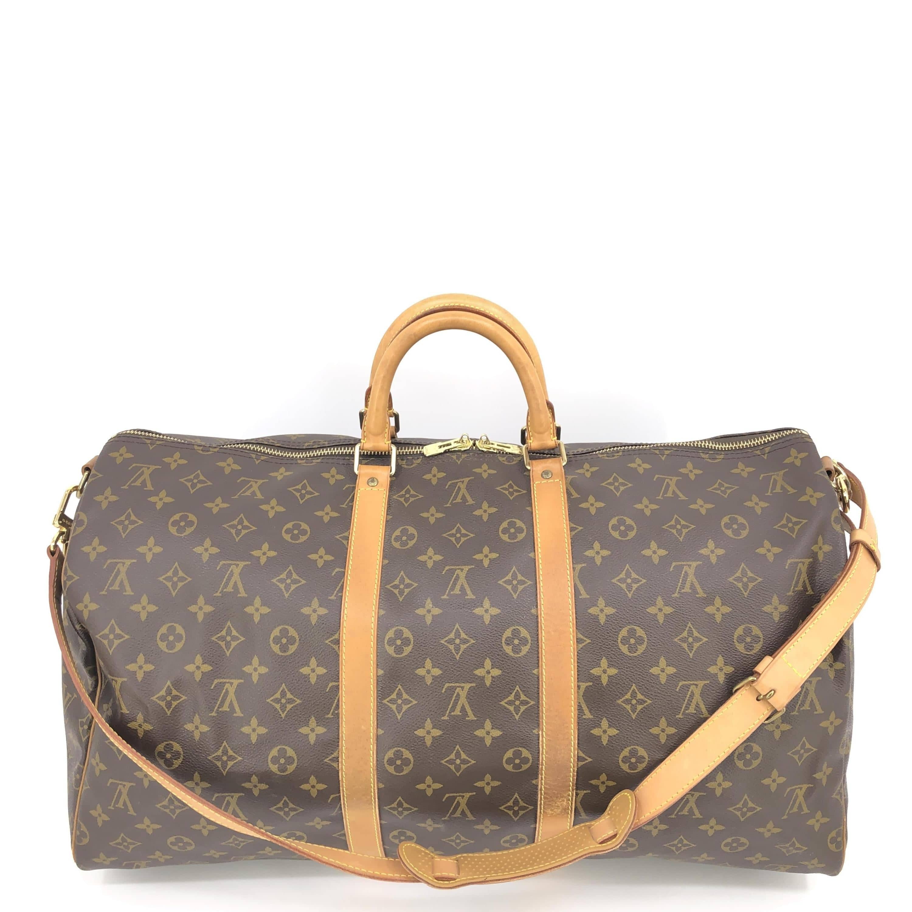 Louis Vuitton Louis Vuitton Monogram Keepall Bandouliere 55 Handbag C318013