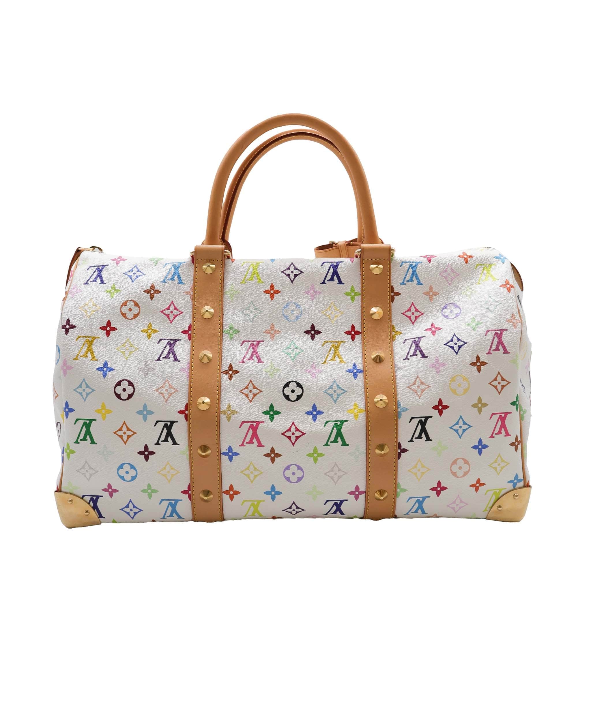 Louis Vuitton LOUIS VUITTON Monogram Multicolor Keepall
45 Boston Bag White M92641 Auth 79258A DXBS2490