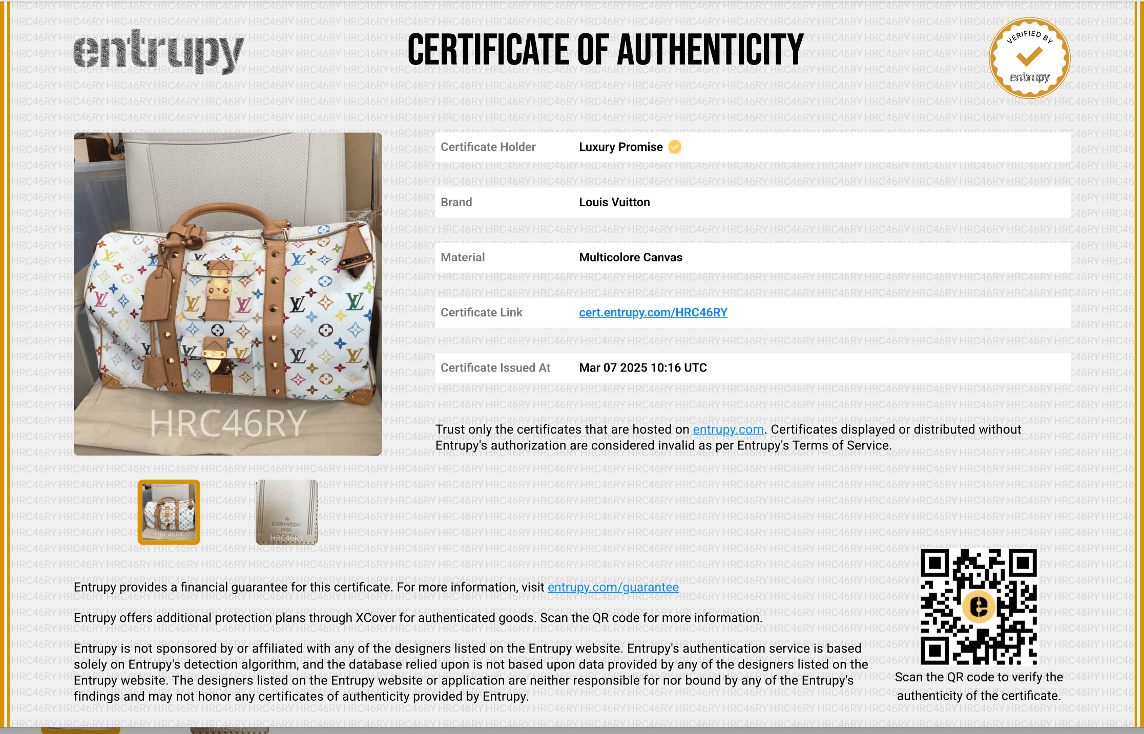 Louis Vuitton LOUIS VUITTON Monogram Multicolor Keepall
45 Boston Bag White M92641 Auth 79258A DXBS2490