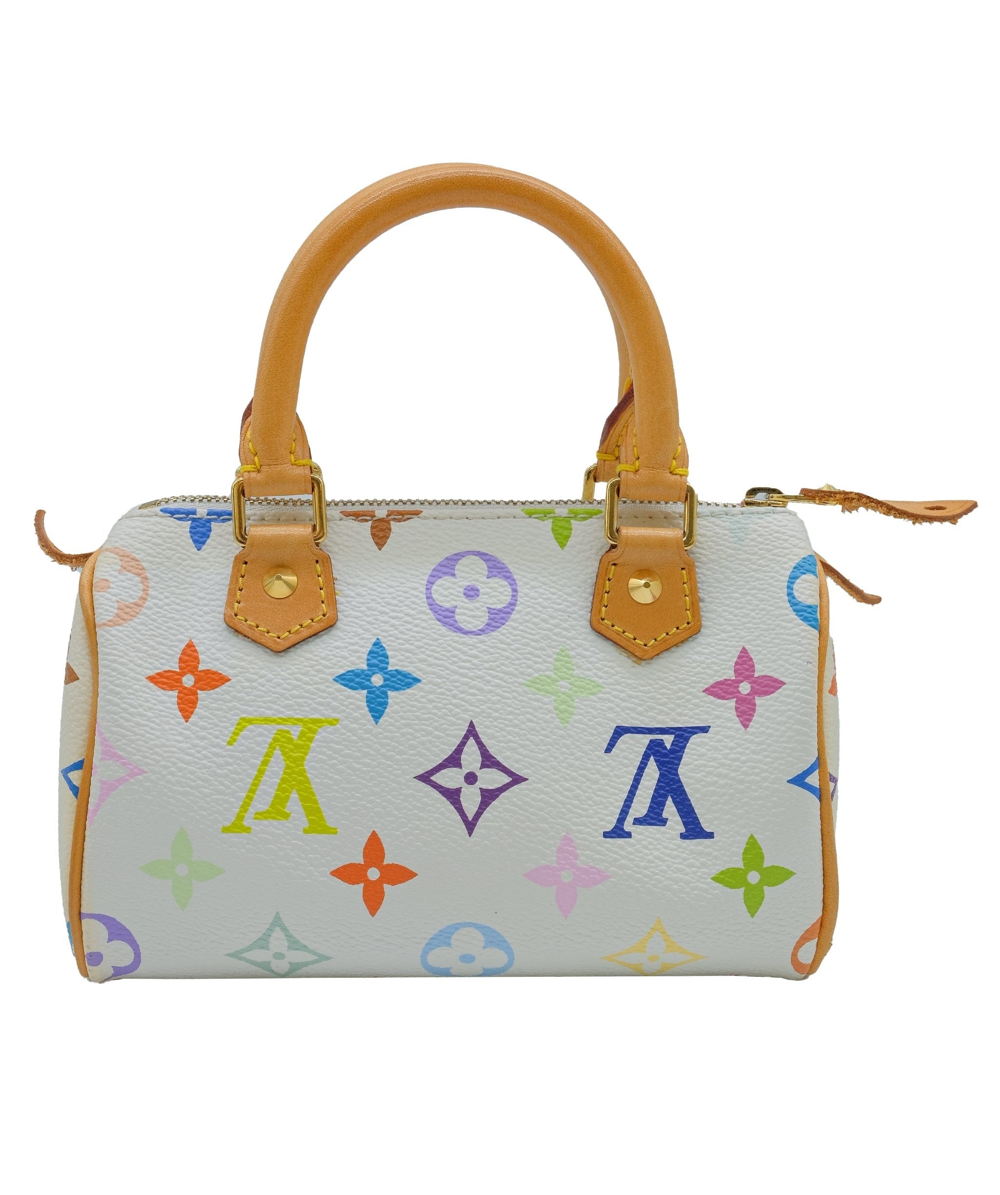 Louis Vuitton Louis Vuitton Monogram Multicolor Mini Speedy Hand Bag white M92644 Auth 73932A DXBS0315