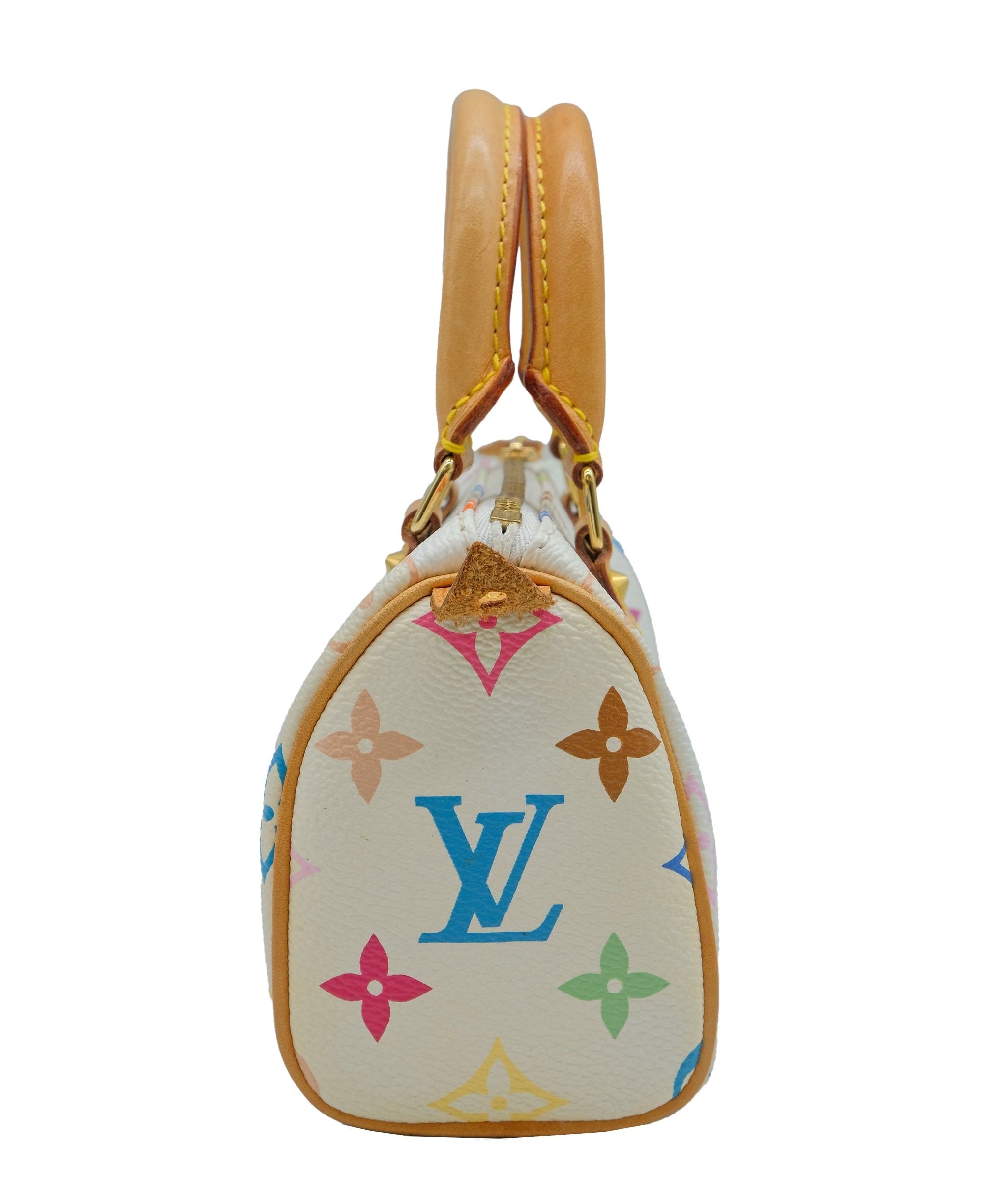 Louis Vuitton Louis Vuitton Monogram Multicolor Mini Speedy Hand Bag white M92644 Auth 73932A DXBS0315