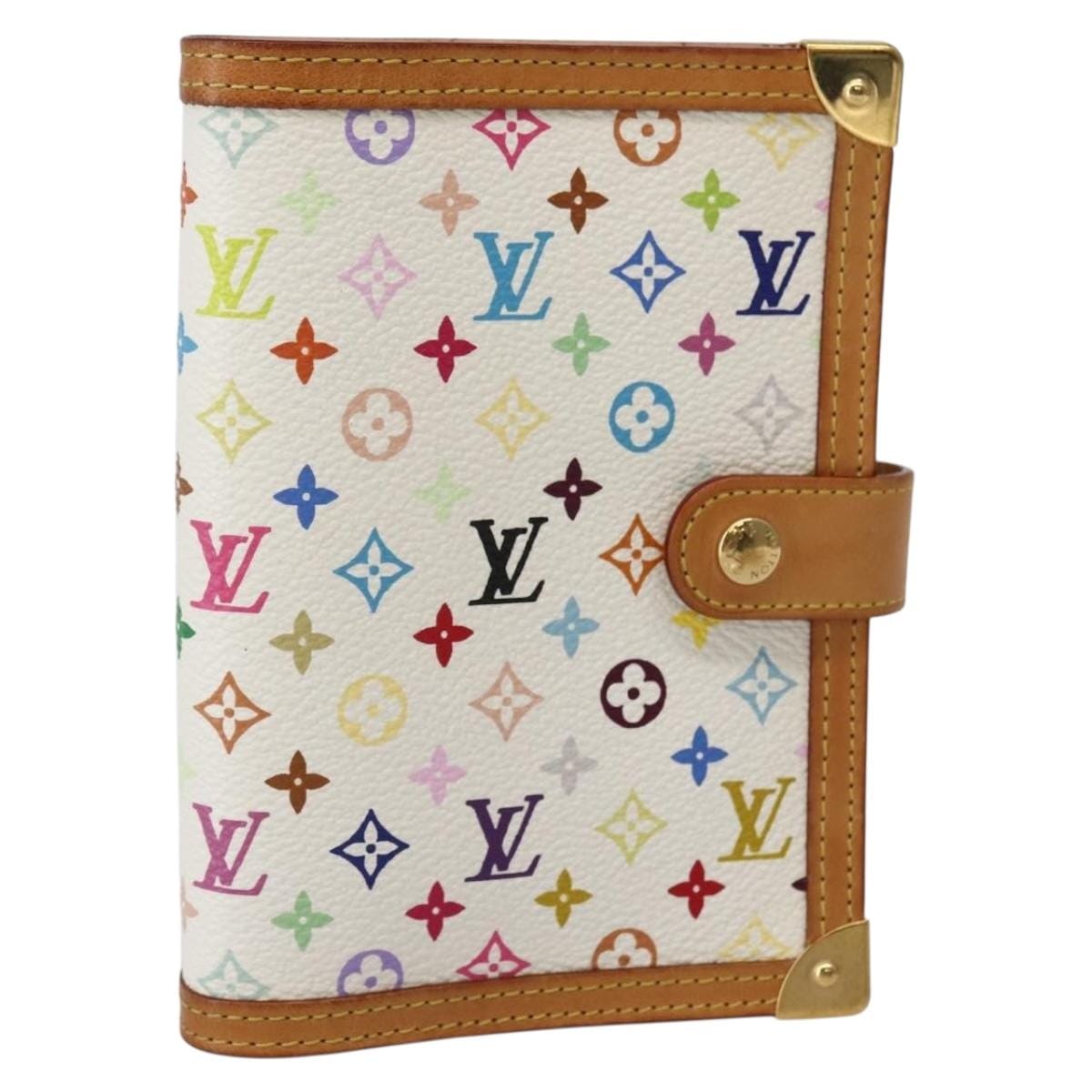 Louis Vuitton LOUIS VUITTON Multicolor Agenda PM Day Planner Cover White R21074 Auth BA5597 BA5597