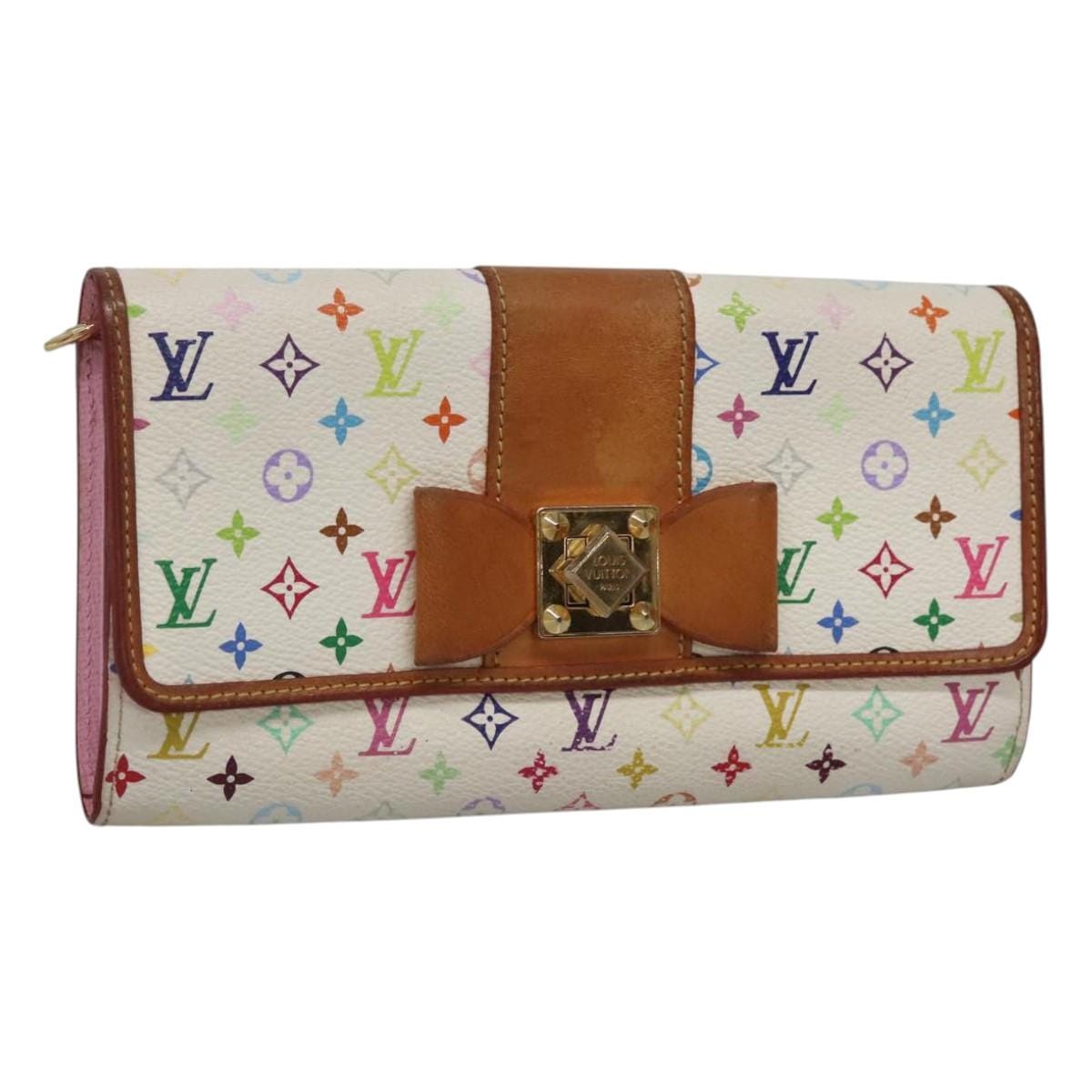 LOUIS VUITTON LOUIS VUITTON Multicolor Portefeuille Sara Nu Wallet White M60277 Auth 123723