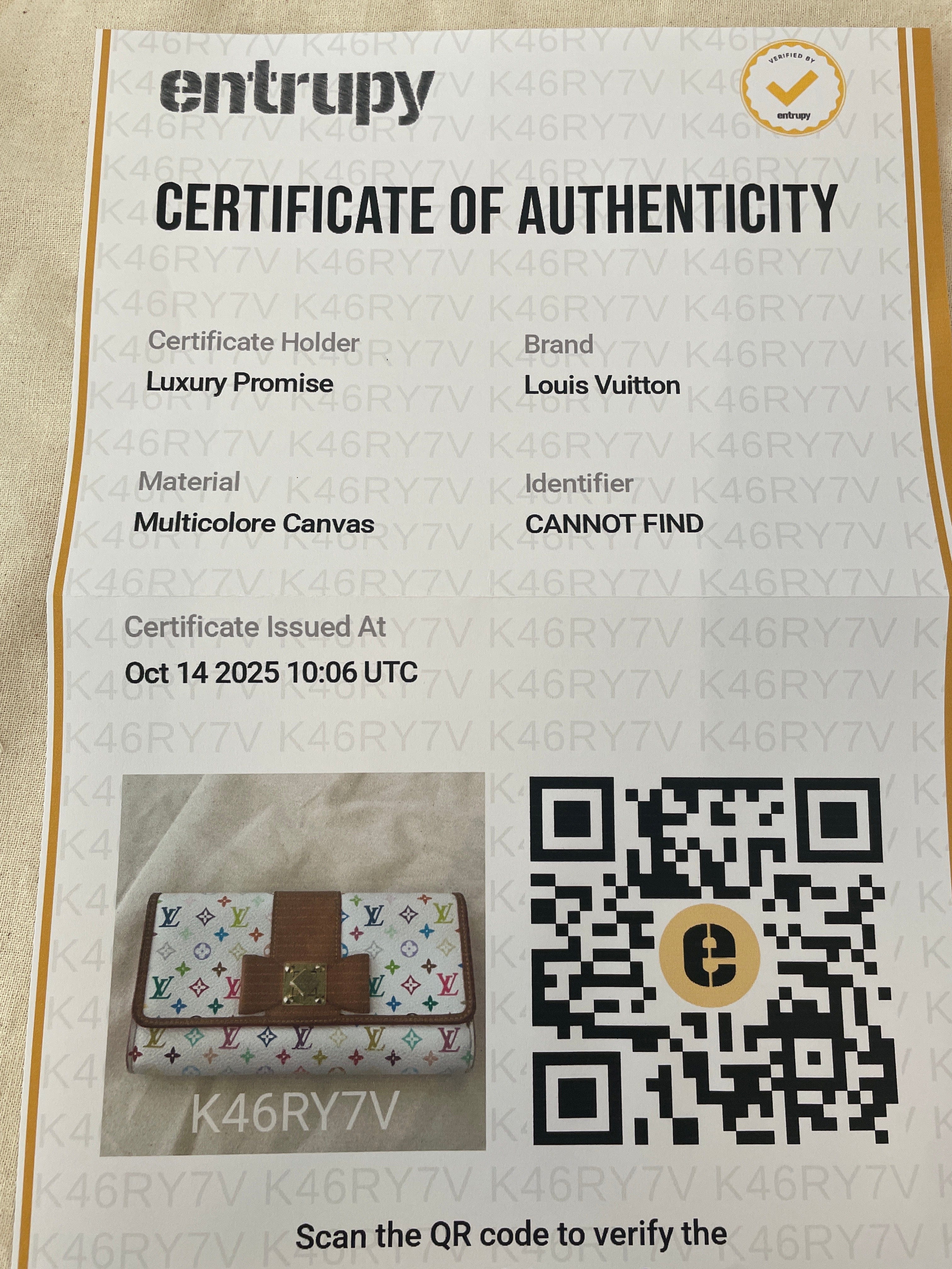 LOUIS VUITTON LOUIS VUITTON Multicolor Portefeuille Sara Nu Wallet White M60277 Auth 123723