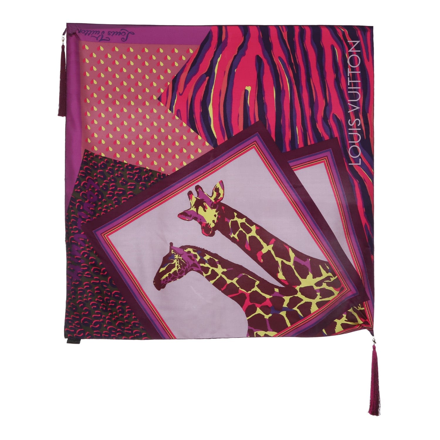 Louis Vuitton Louis Vuitton Printed Tassel Silk Scarf