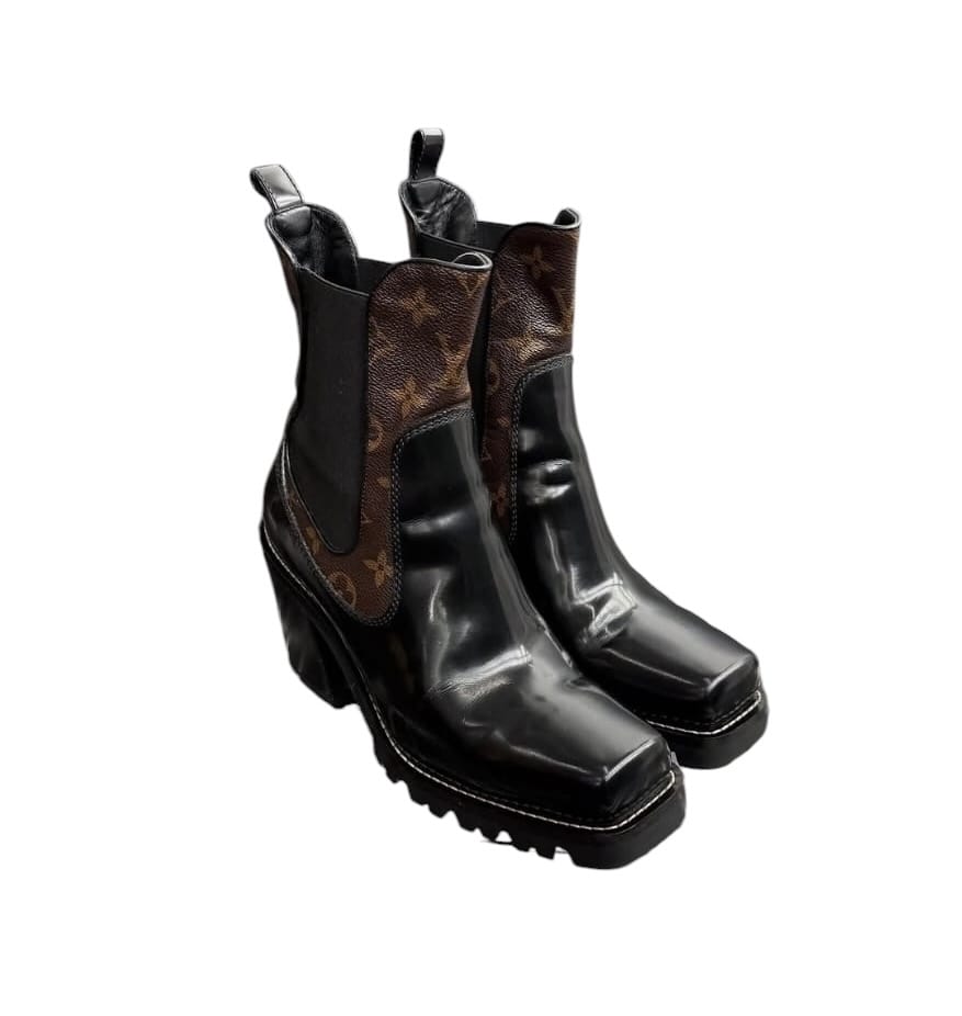 Louis Vuitton LV Ankle Boots Monogram/Black Sz 39 SYCYA133