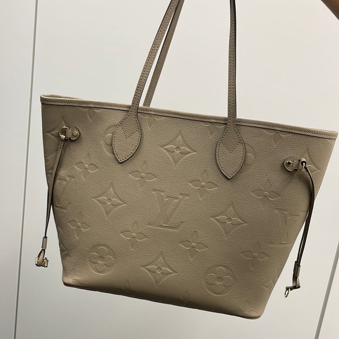 Louis Vuitton LOUIS VUITTON Empreinte Leather Neverfull MM Creme Bag