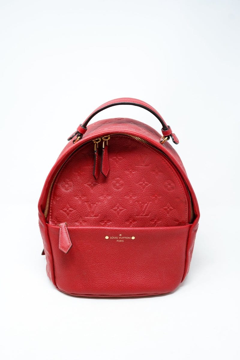 1. LP x C Louis Vuitton Red Leather Monogram Sorbonne Backpack GHW - AGL1676