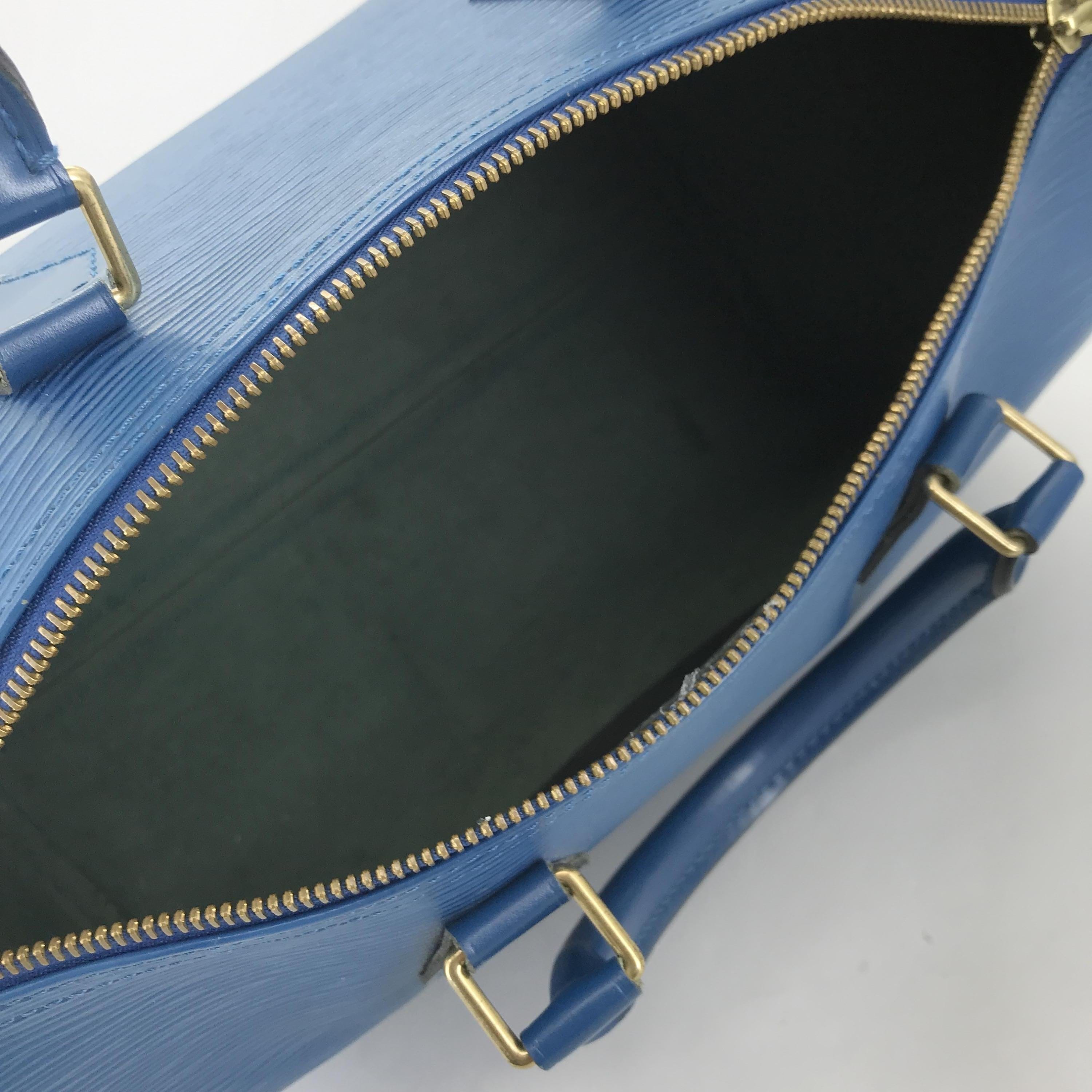 Louis Vuitton Gifted Louis Vuitton Epi Leather Speedy 30 Handbag in Blue ALC3198